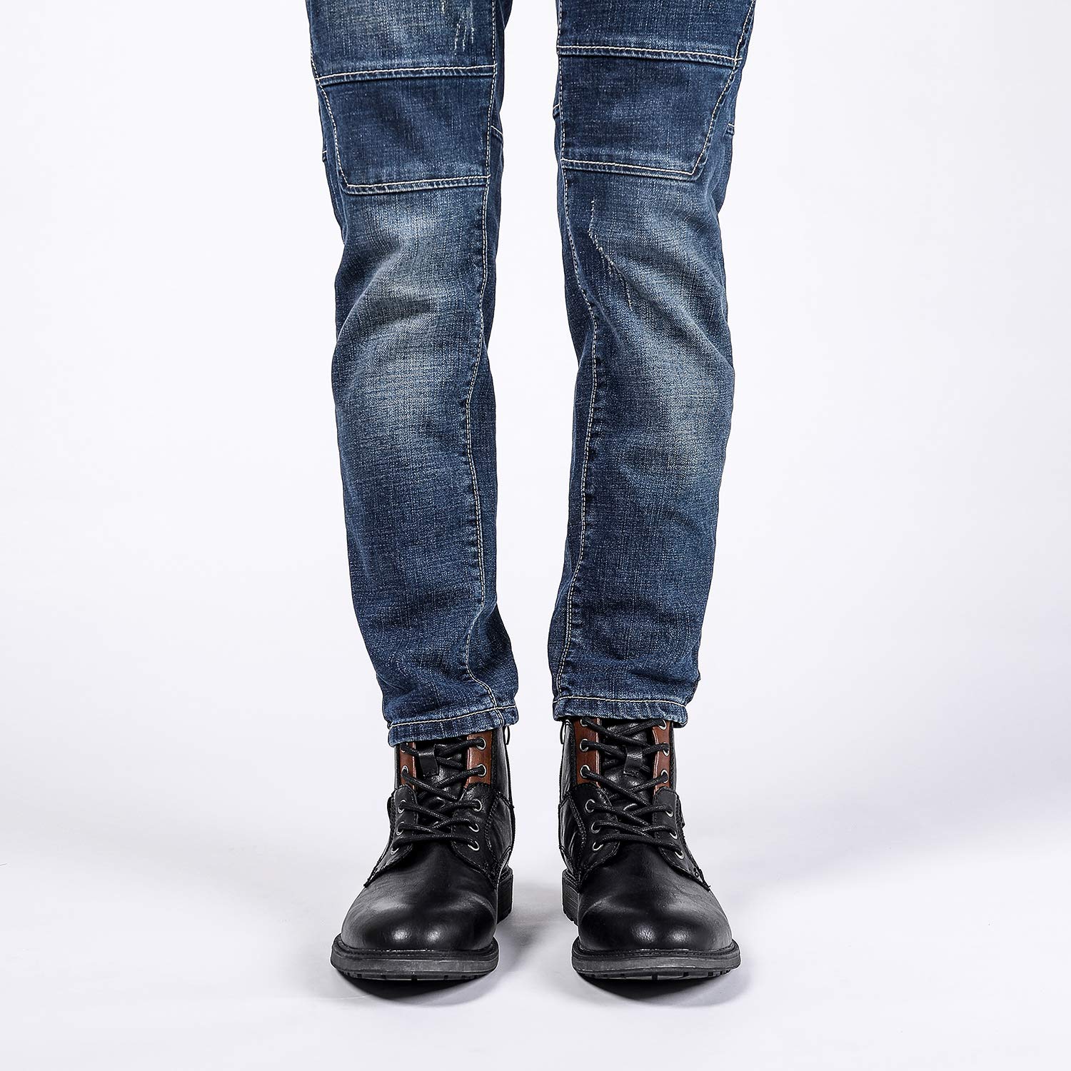 AMAPO Men's Casual Oxford Dress Boots with Buckle & Side Zipper - Stylish Lace-Up Ankle Boots for Business, Office & Night Out