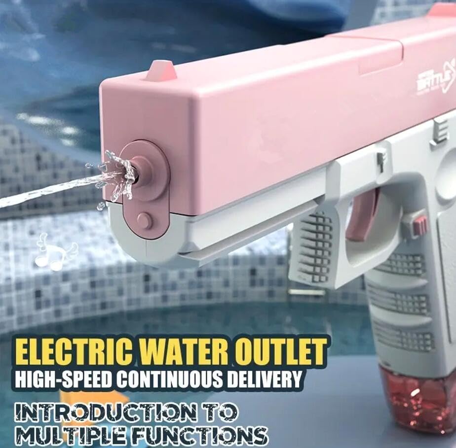 2 Pack Electric Water Guns - Super Long Range Automatic Squirt Blaster for Kids & Adults | Summer Pool, Beach, Backyard Water Fights & Outdoor Activities