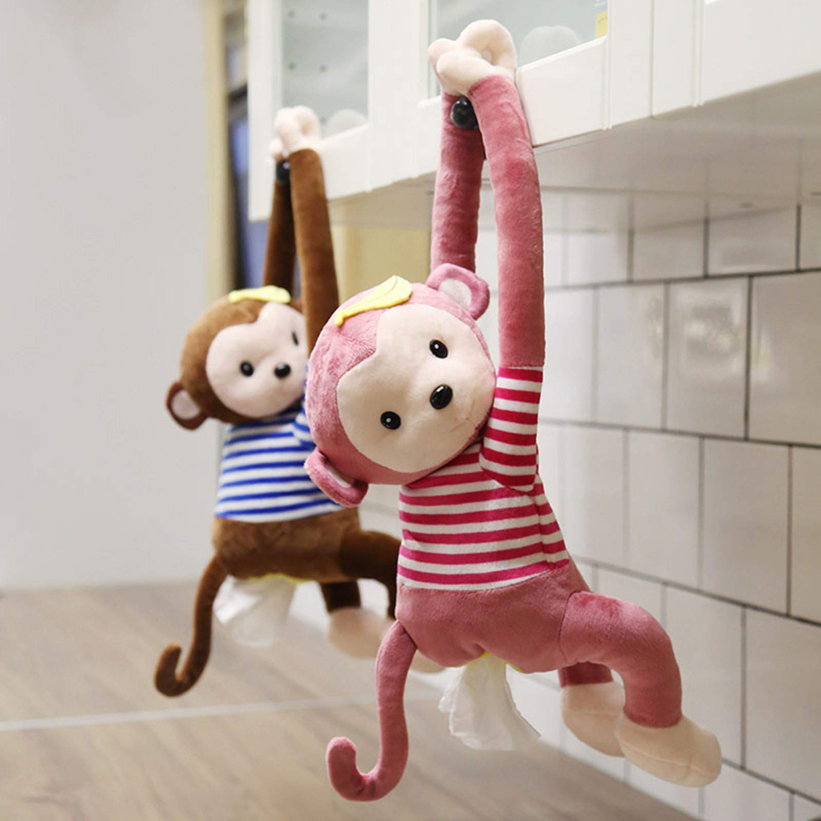 2pcs Anime Cartoon Monkey Butt Tissue Box Holder - Cute Car Tissue Storage for Paper Napkins & Towels - Perfect for Car, Home, Bathroom & Office Accessories