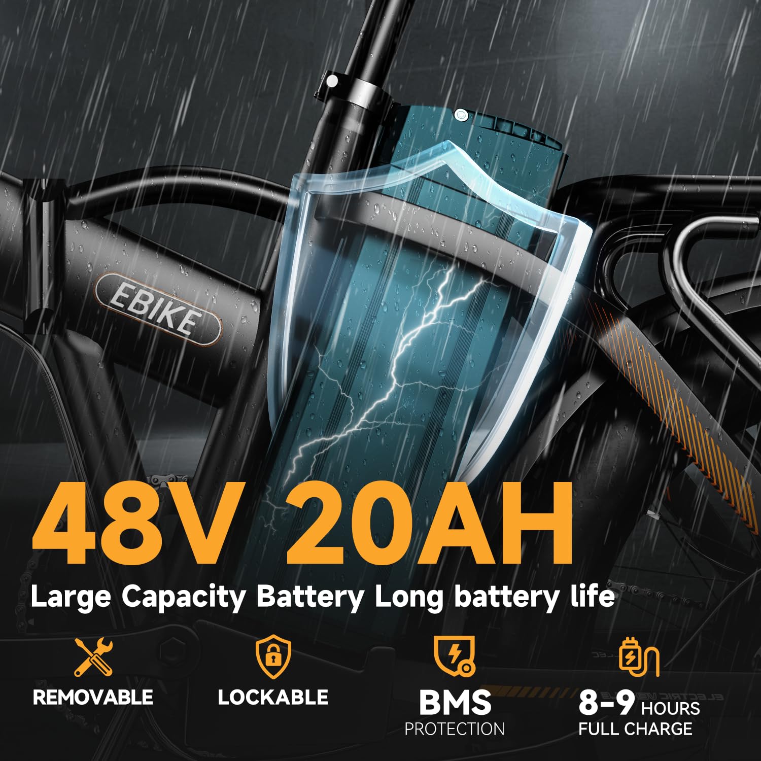 1000W Folding Electric Bike for Adults - 48V 20AH Removable Battery, 30+ MPH Speed, 80 Miles Max Range, 20