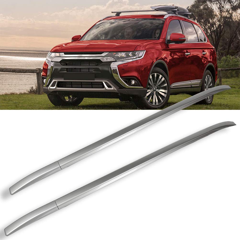 INEEDUP 165LBS Capacity Side Rails Roof Rack Compatible with Mitsubishi Outlander 2013-2017 & 2019 Models - Silver Heavy Duty Rooftop Cargo Carrier for Luggage, Canoe, Kayak, and Outdoor Gear - Perfect for Camping, Road Trips, and Adventure Travel