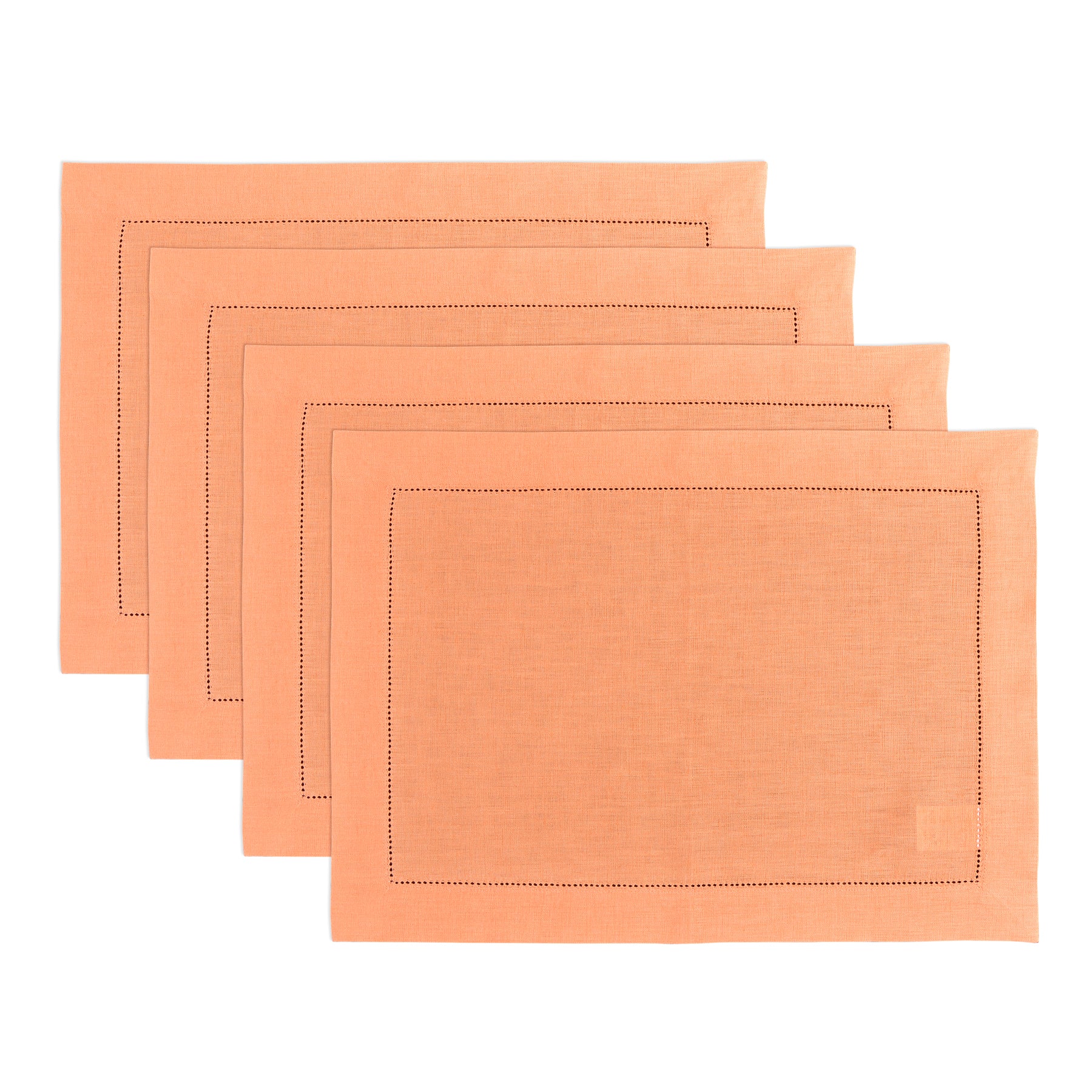 Elegant Classic Hemstitch Placemats Set of 4 - Premium Linen Table Mats for Dining Room Decor, Wedding & Holiday Table Setting - Perfect for Formal Dinner Parties & Home Decor