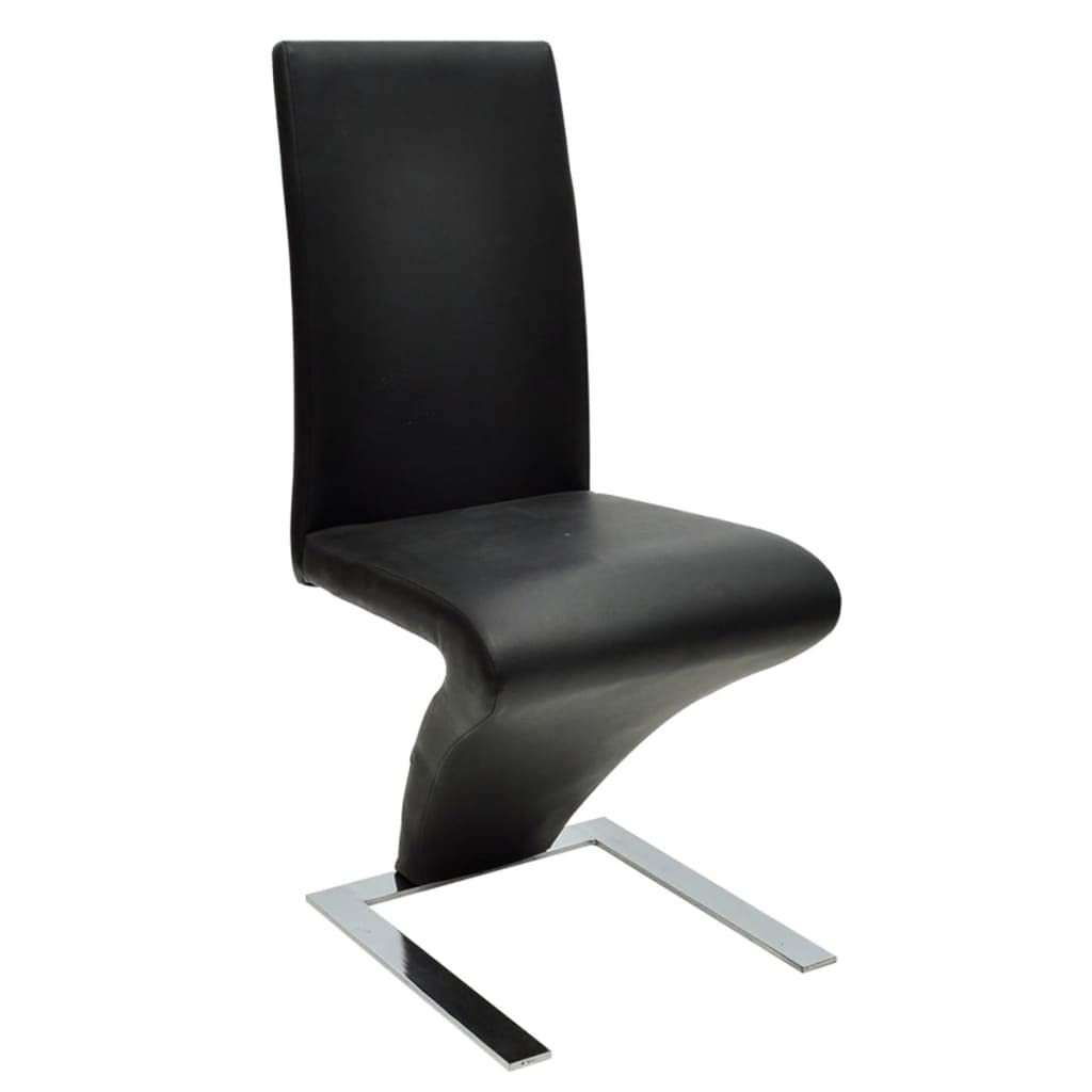 2 Pack Black Faux Leather Dining Chairs - Comfortable Kitchen Chairs Set for Dining Room, Living Room, Bedroom & Restaurant - Modern PU Leather Seats with Sturdy Metal Legs (Perfect for Home Decor & Small Spaces)