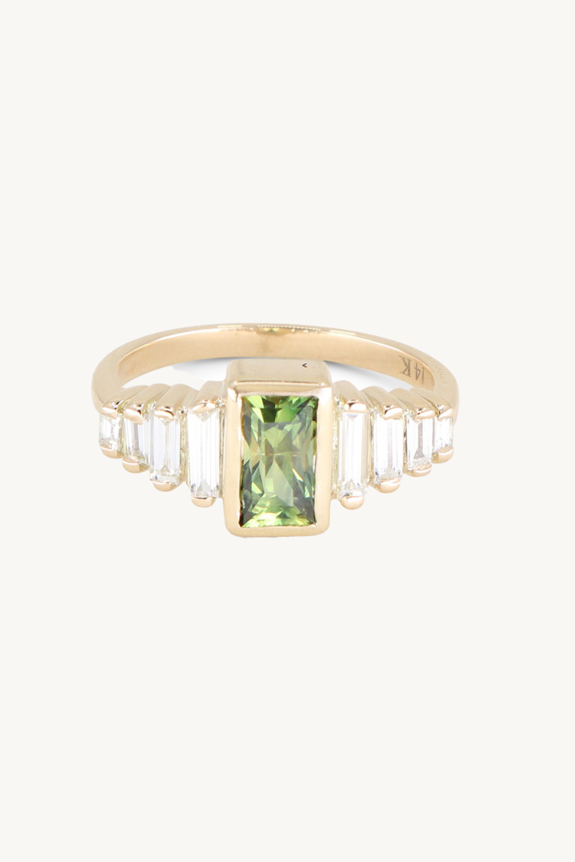 Art Deco Sapphire 14K Yellow Gold Wedding Band Ring - Vintage Style Jewelry for Women, Bridal Gift, Anniversary Present, Engagement Ring Alternative