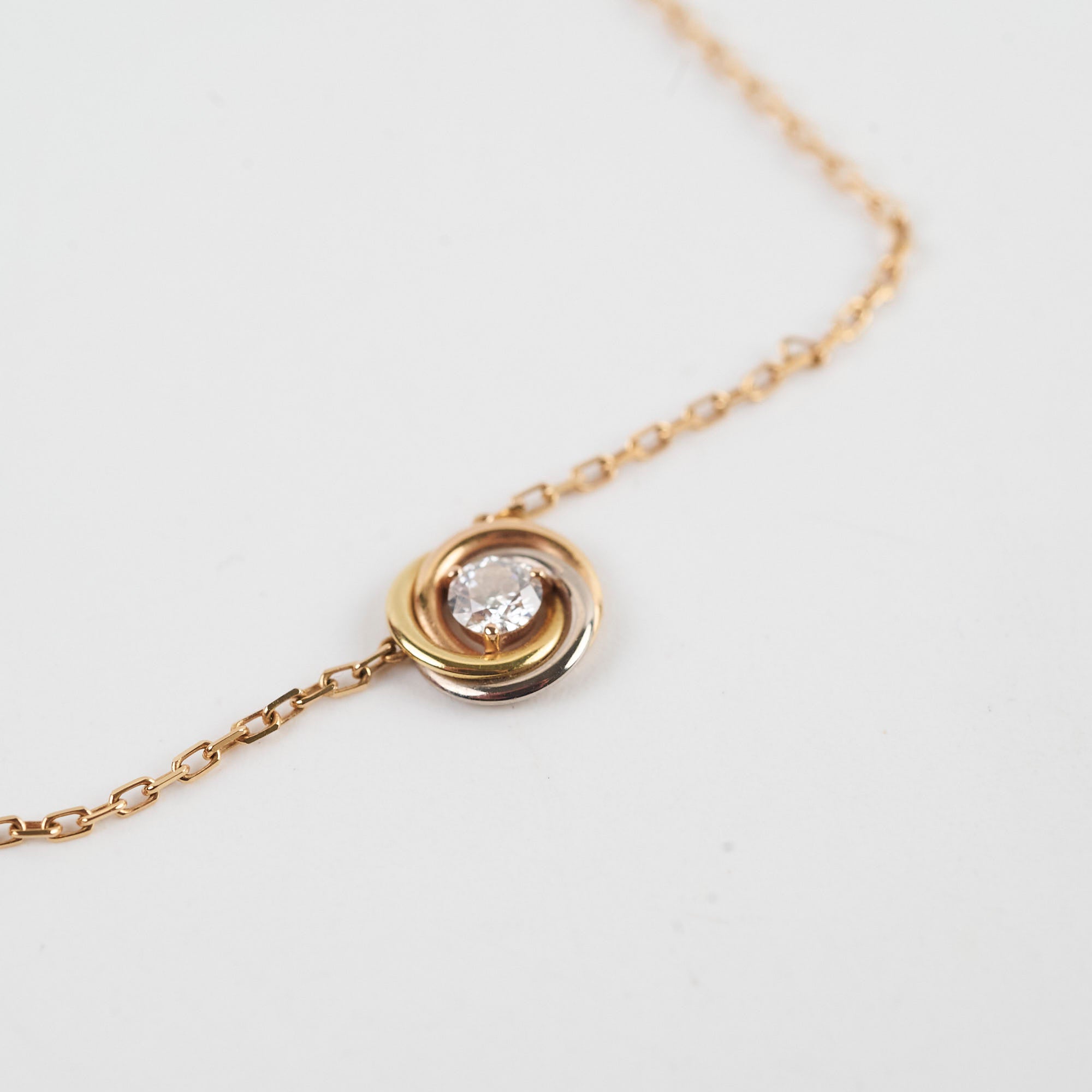 Cartier Trinity 18k White Gold Diamond Necklace - Tri-Color Gold Pendant with Diamonds for Women | Perfect for Anniversary Gifts, Weddings & Special Occasions