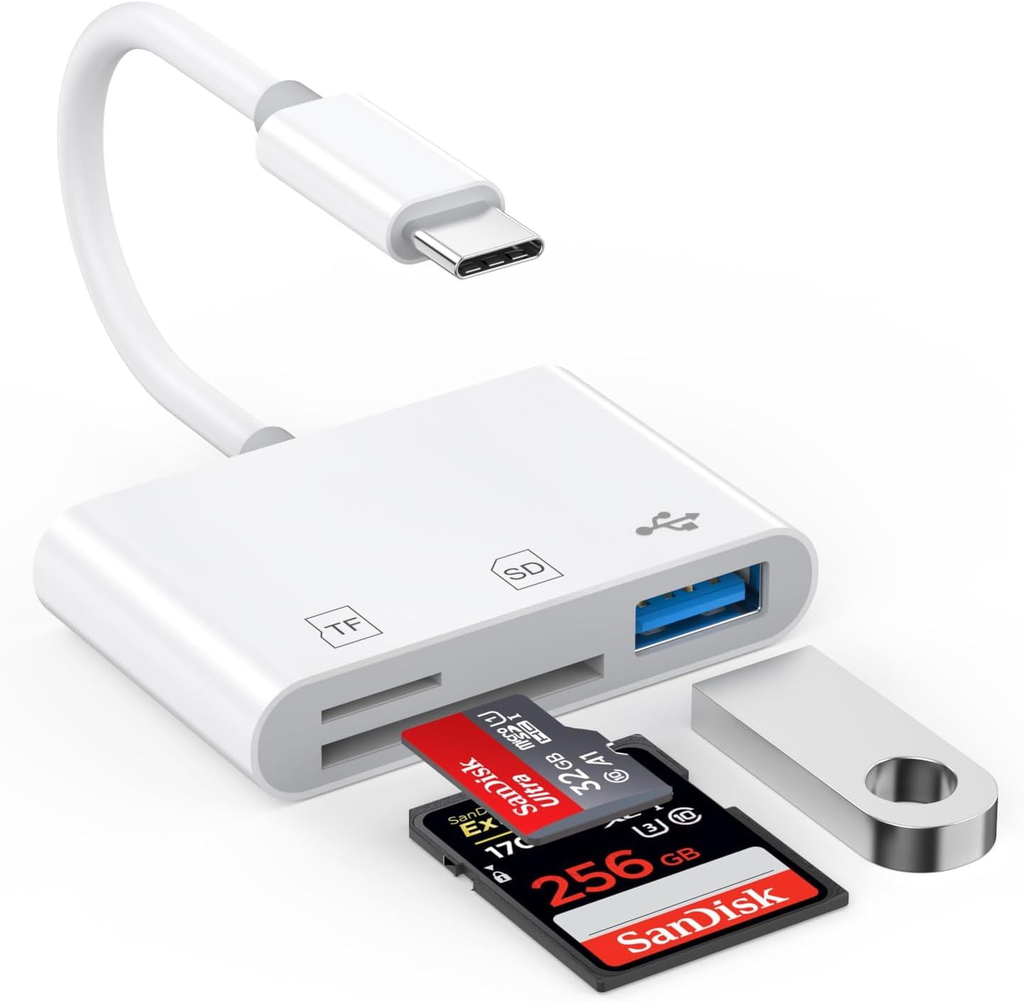 High-Speed USB C SD Card Reader - USB 3.0 to SD/Micro SD Memory Card Adapter for iPhone 15 Pro Max, iPad Pro/Air/Mini, MacBook Pro/Air | Perfect for Photo Transfer, Data Backup & Mobile Editing on USB-C Devices