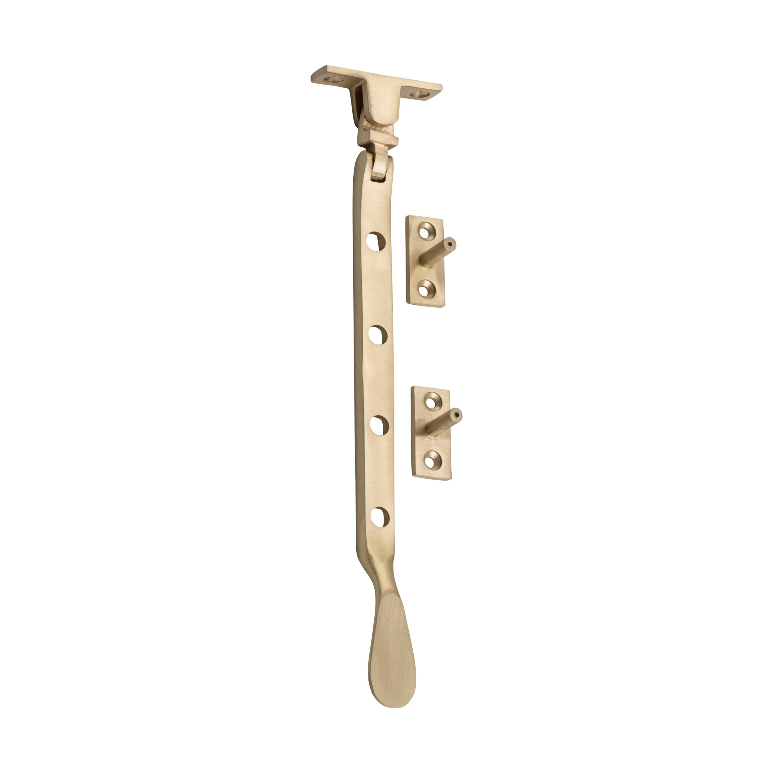 6689 Casement Window Stay Base Fix - Small Satin Brass L200mm (200mm Length) - Perfect for Home Window Repair and Hardware Replacement