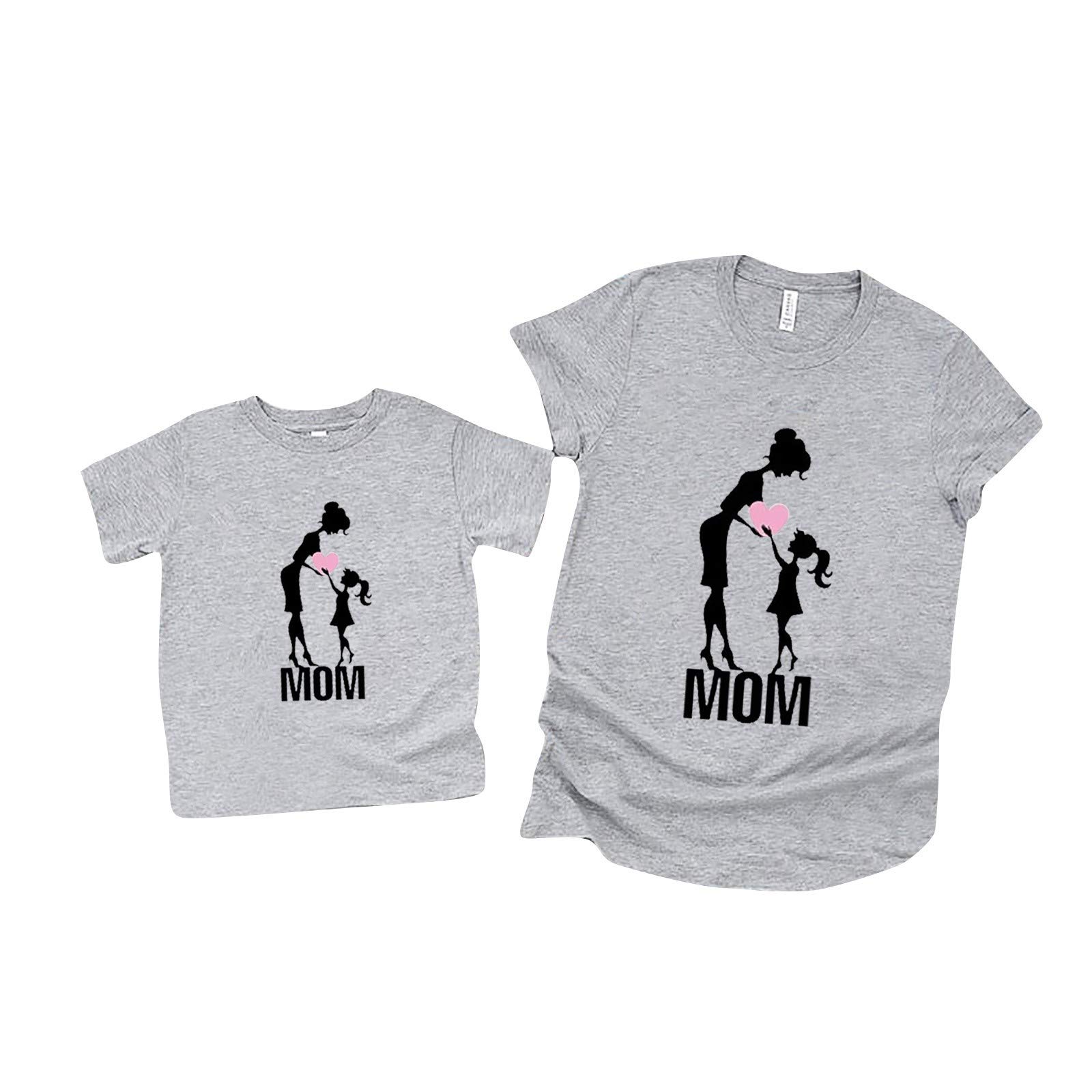 Cute Mother and Son Matching T-Shirts Set - Brown Cotton Baby & Women's Tops for Family Outfits, Mother's Day Gifts, and Casual Wear