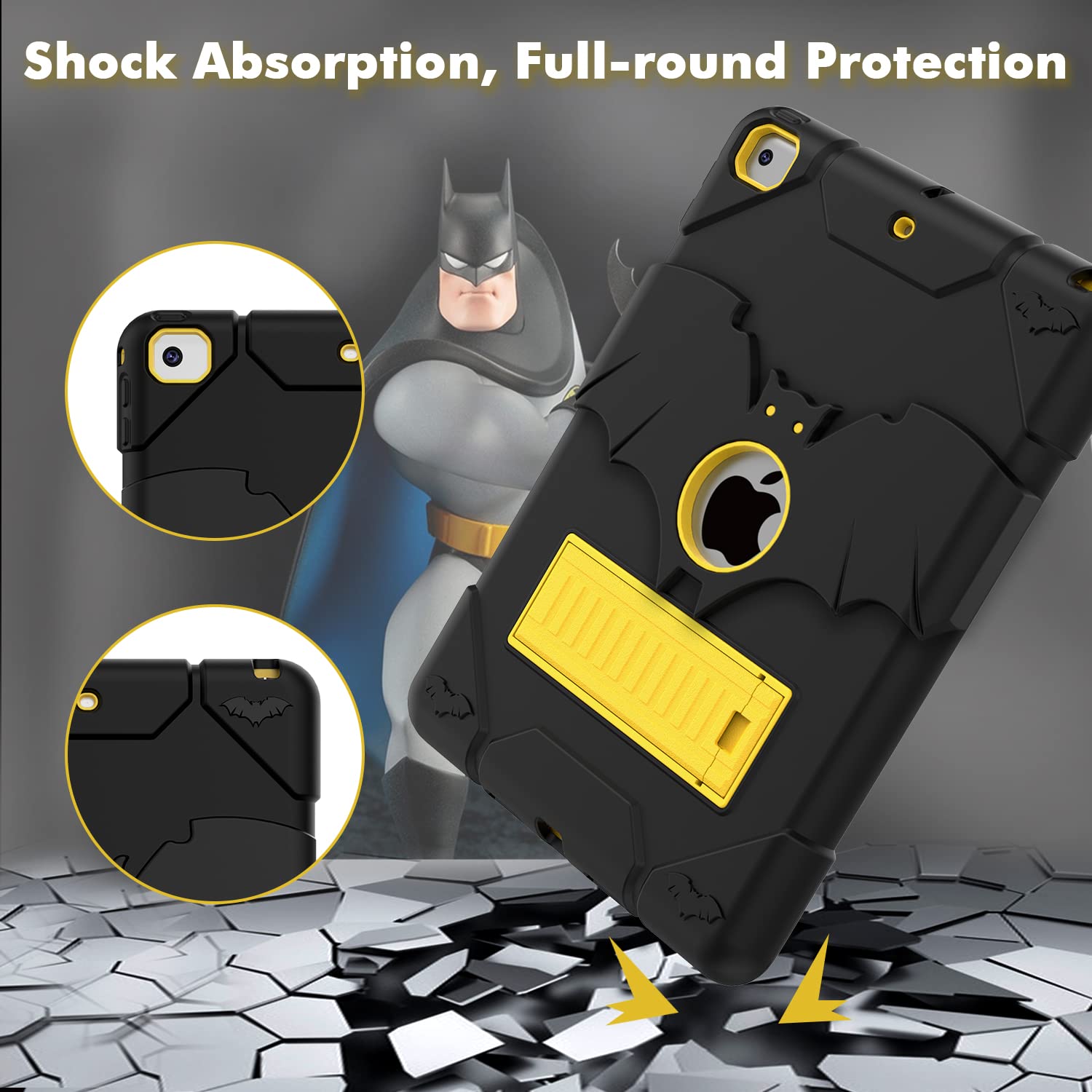 Shockproof Rugged Protective Case for iPad 6th/5th Generation (2018/2017), iPad Air 2 (2014), iPad 9.7