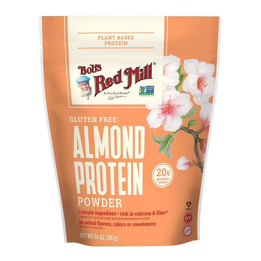 Bob's Red Mill Gluten Free Almond Protein Powder 14 oz - High Protein Vegan Keto Friendly Superfood for Smoothies, Baking & Healthy Snacks