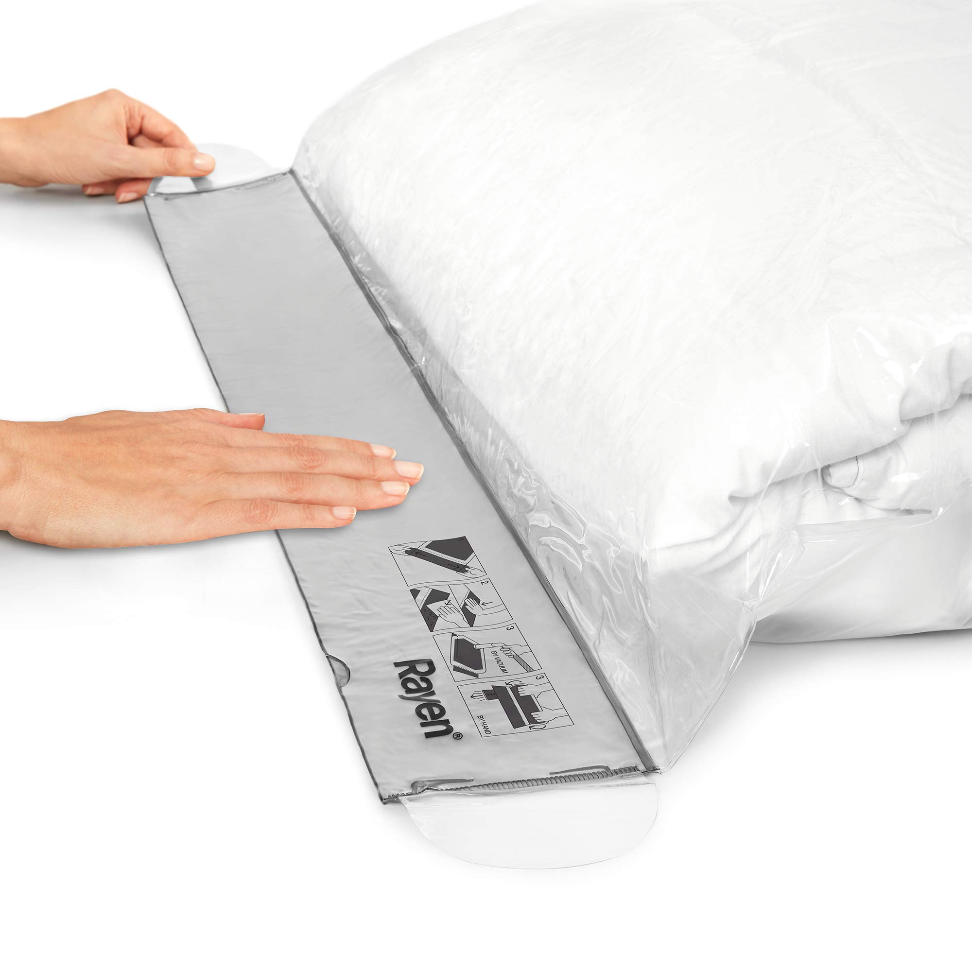 Vacuum Storage Bag 90x120cm - Translucent Grey for Travel & Clothes Organization