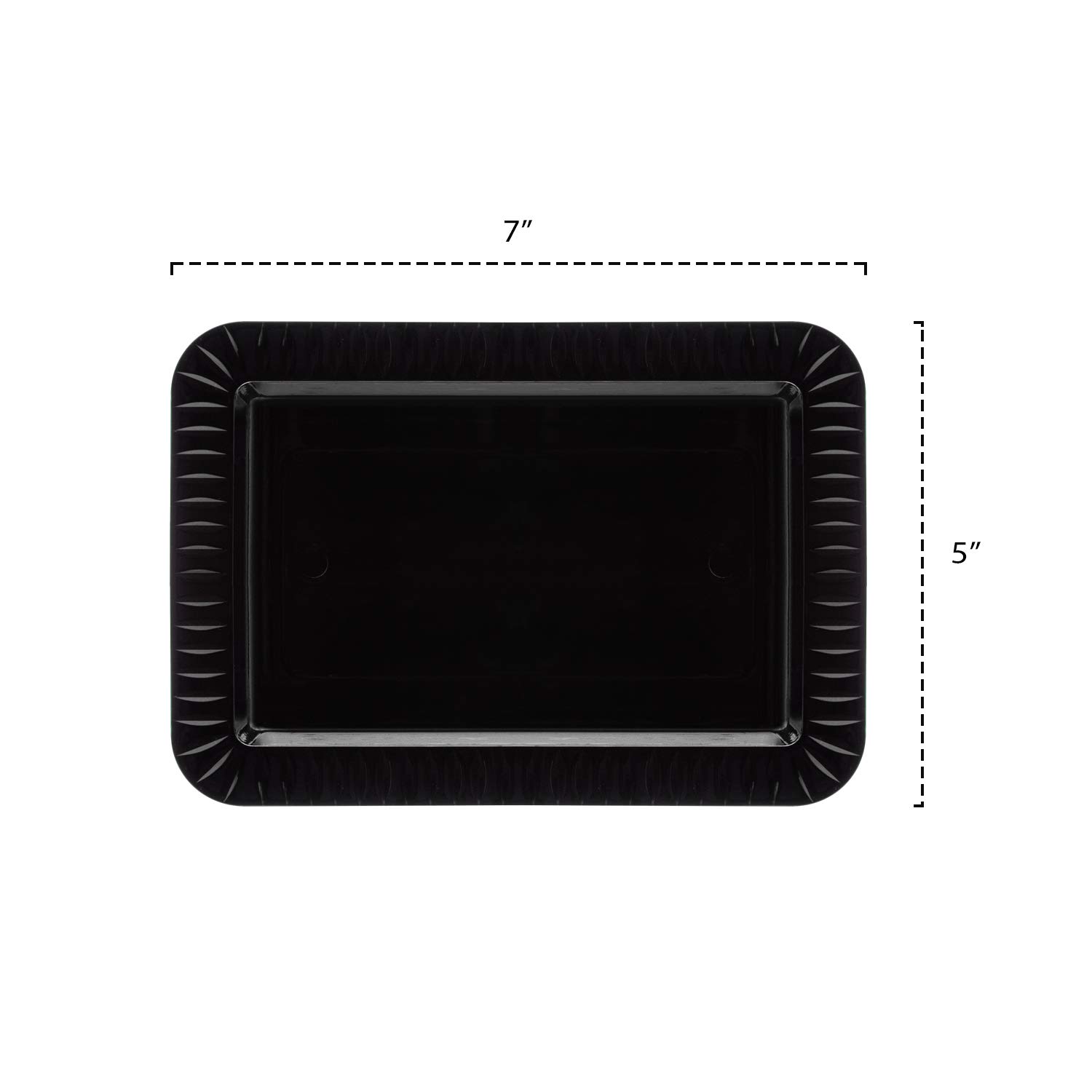 Elegant Black Hard Plastic Party Plates 5x7 Inches - 70 Count Set for Appetizers, Desserts, Luncheons & Dinners | Durable Disposable Tableware for Birthday Parties, Weddings, Catering & Events