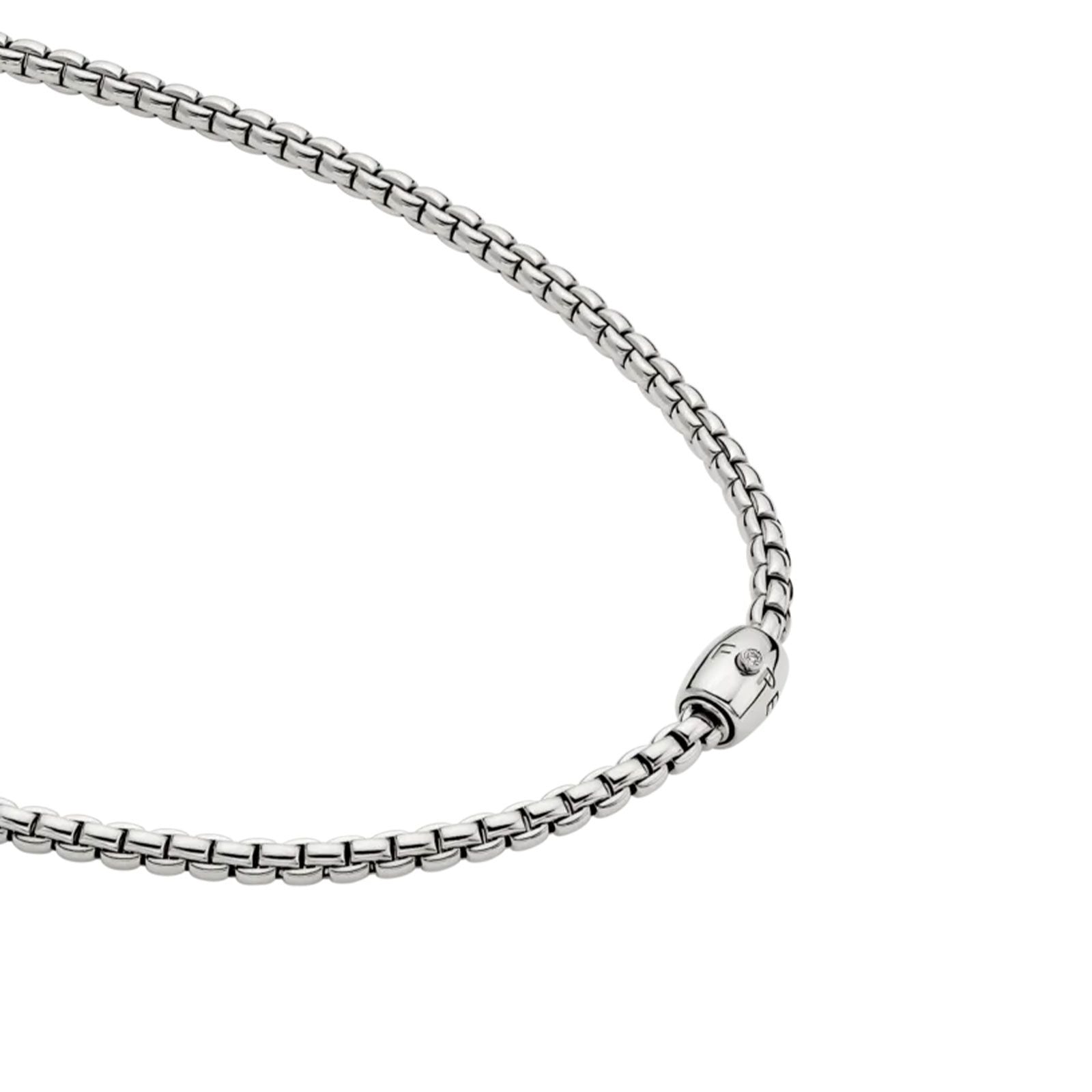 18ct White Gold Diamond Necklace with Ornamental Clasp - Elegant Women's Jewelry for Weddings, Anniversaries & Special Occasions