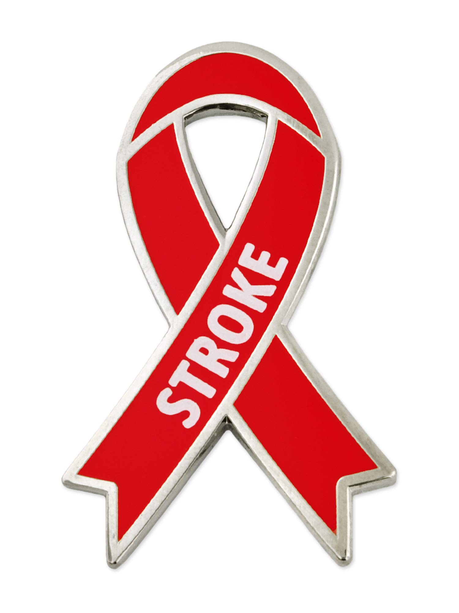 Stroke Awareness Red Ribbon Enamel Lapel Pin - Support Stroke Survivors & Show Solidarity - Perfect for Fundraisers, Medical Events & Awareness Campaigns