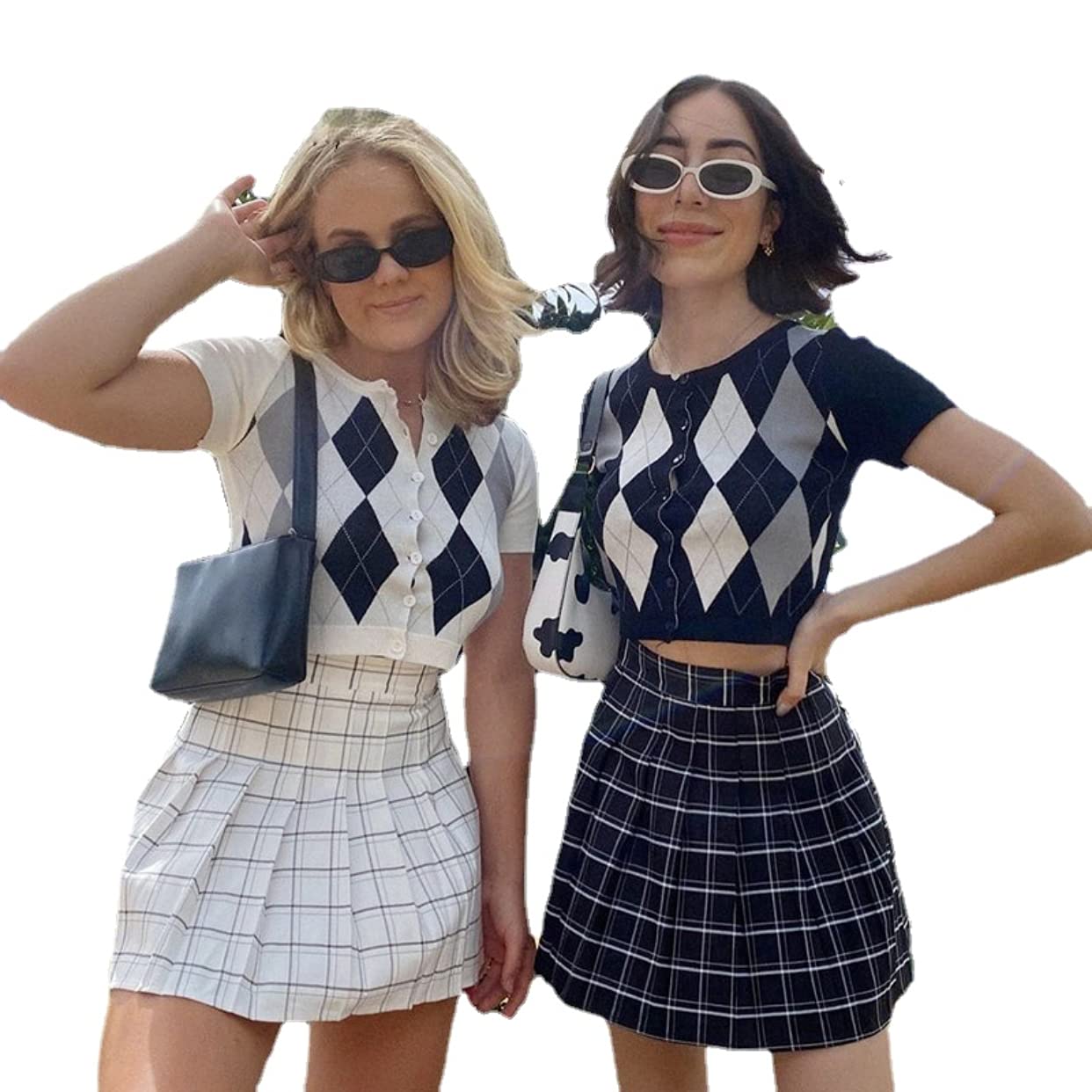 Dark Academia Knit Top - Plaid Button Down Shirt for Women | Vintage Inspired Fall & Winter Fashion | Perfect for Office, School & Casual Outfits
