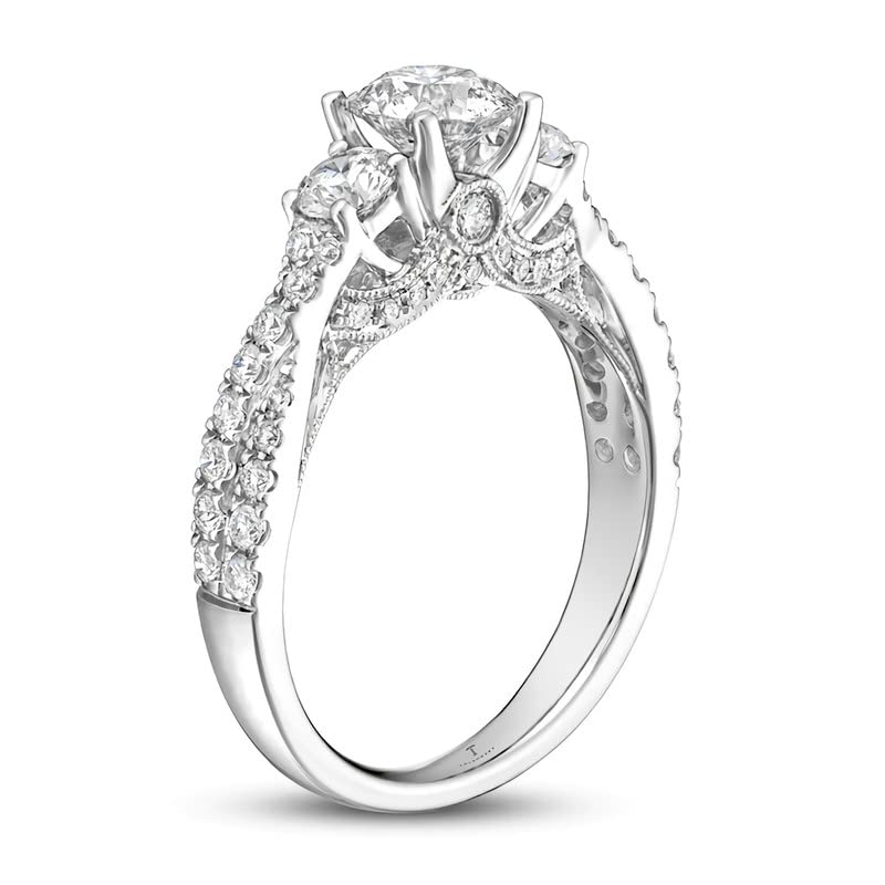 1.5 Carat (ctw) Moissanite Engagement Rings for Women - Platinum Plated Sterling Silver Wedding Band, Vintage Solitaire Promise Ring - Perfect for Proposals, Anniversaries & Special Occasions