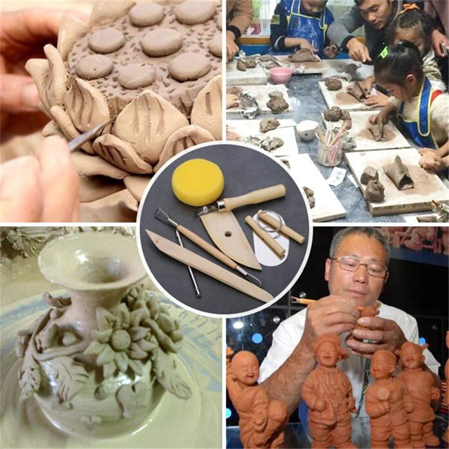 8pcs Ceramic Clay Tools Set for Pottery & Sculpting - DIY & Art Projects