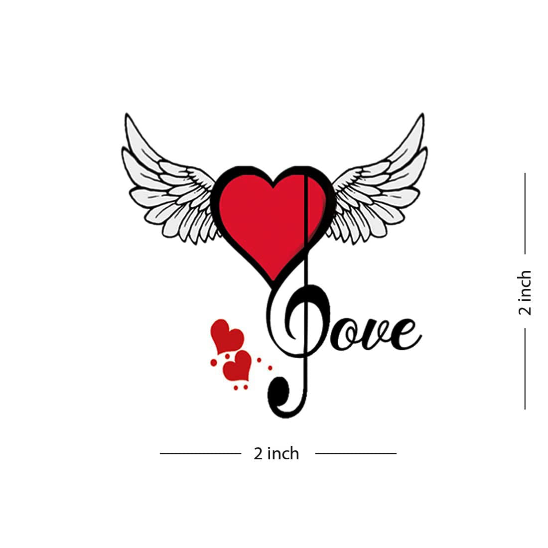 Waterproof Temporary Tattoo Set - 8 Heart Design Fake Body Tattoos for Women & Teens | Long Lasting, Safe & Easy to Apply | Perfect for Parties, Festivals, Beach Days & Self Expression