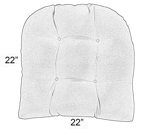 Tufted U-Shape & Lumbar Pillow Set (2 Each) - 22x22 & 20x12 Inch Water-Resistant Outdoor Cushions for Patio Furniture - Fiesta Floral Design - Perfect for Garden, Poolside & Deck Relaxation