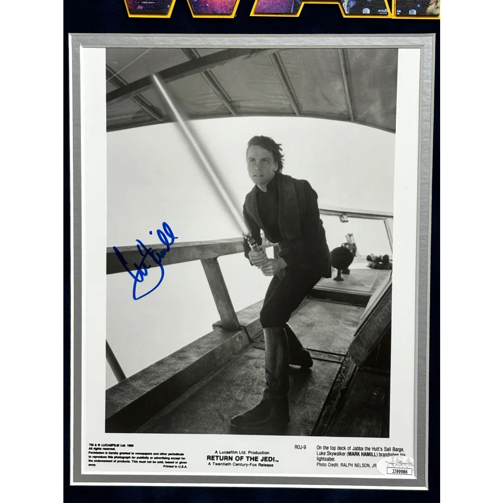 Mark Hamill Autographed Star Wars 8x10 Photo - Framed Collectible with JSA COA & Lightsaber Signature - Perfect for Star Wars Fans, Home Theater Decor & Memorabilia Displays