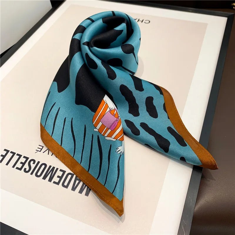 53cm Pure Silk Scarf for Women - Luxury Square Scarves & Fashionable Hair Accessories | Perfect for Hijab, Bandana, Neck Kerchief & Elegant Outfits