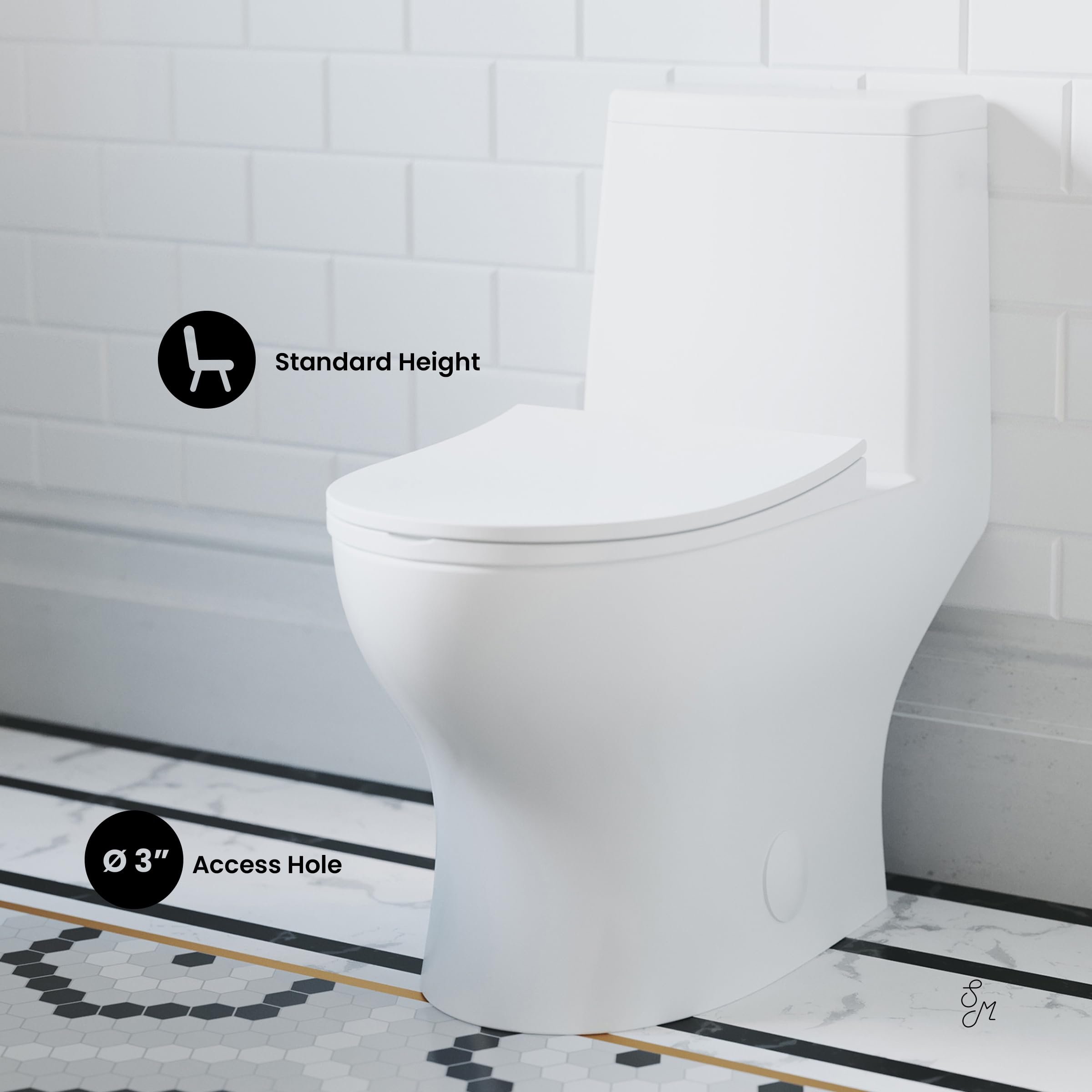 Ivy One-Piece Elongated Toilet with Left Side Flush, 10