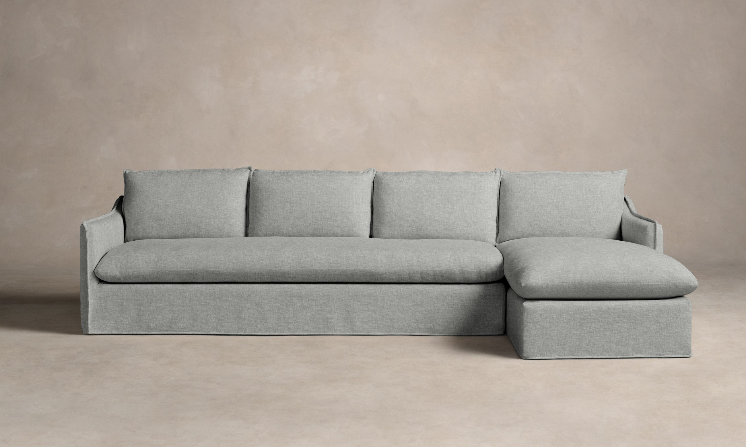 Dune Sectional Sofa with Performance Woven Chenille Fabric - Water & Stain Resistant - Perfect for Living Room, Family Room or Home Theater