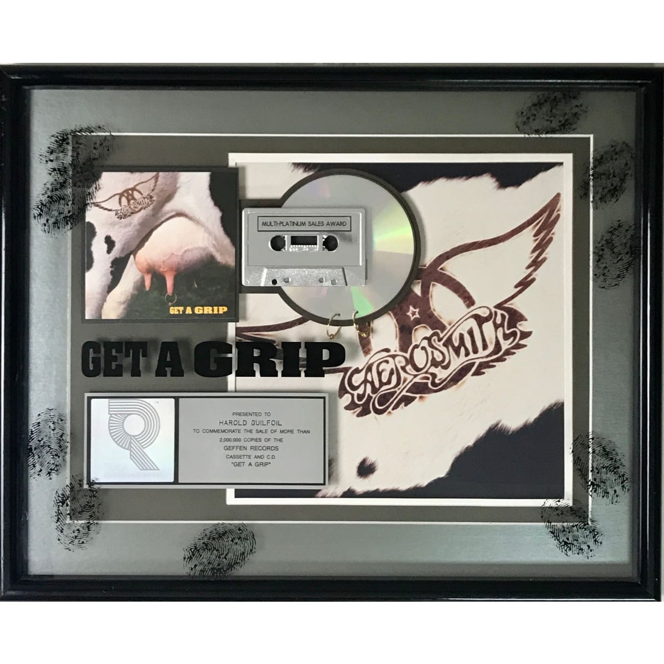 Aerosmith Get A Grip RIAA 2x Platinum Album Award - Official Music Collectible for Fans & Display