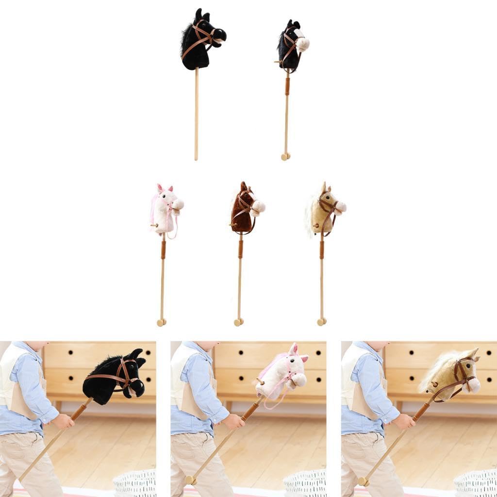 Realistic Sound Stick Horse Riding Toy for Kids - Black Hobby Horse with Neighing Sounds | Perfect for Pretend Play, Outdoor Fun, and Birthday Gifts for Boys & Girls