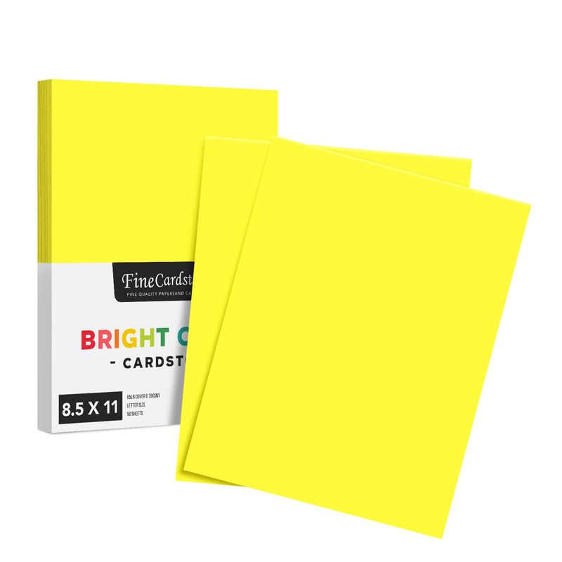Premium Lemon Color Cardstock Paper - 65lb Thick, Acid & Lignin Free | 50 Sheets per Pack (8.5