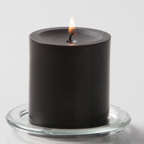 Richland® 3x3 Inch Hand-Poured Black Pillar Candles - Set of 48 for Home Decor, Wedding Centerpieces, and Romantic Ambiance