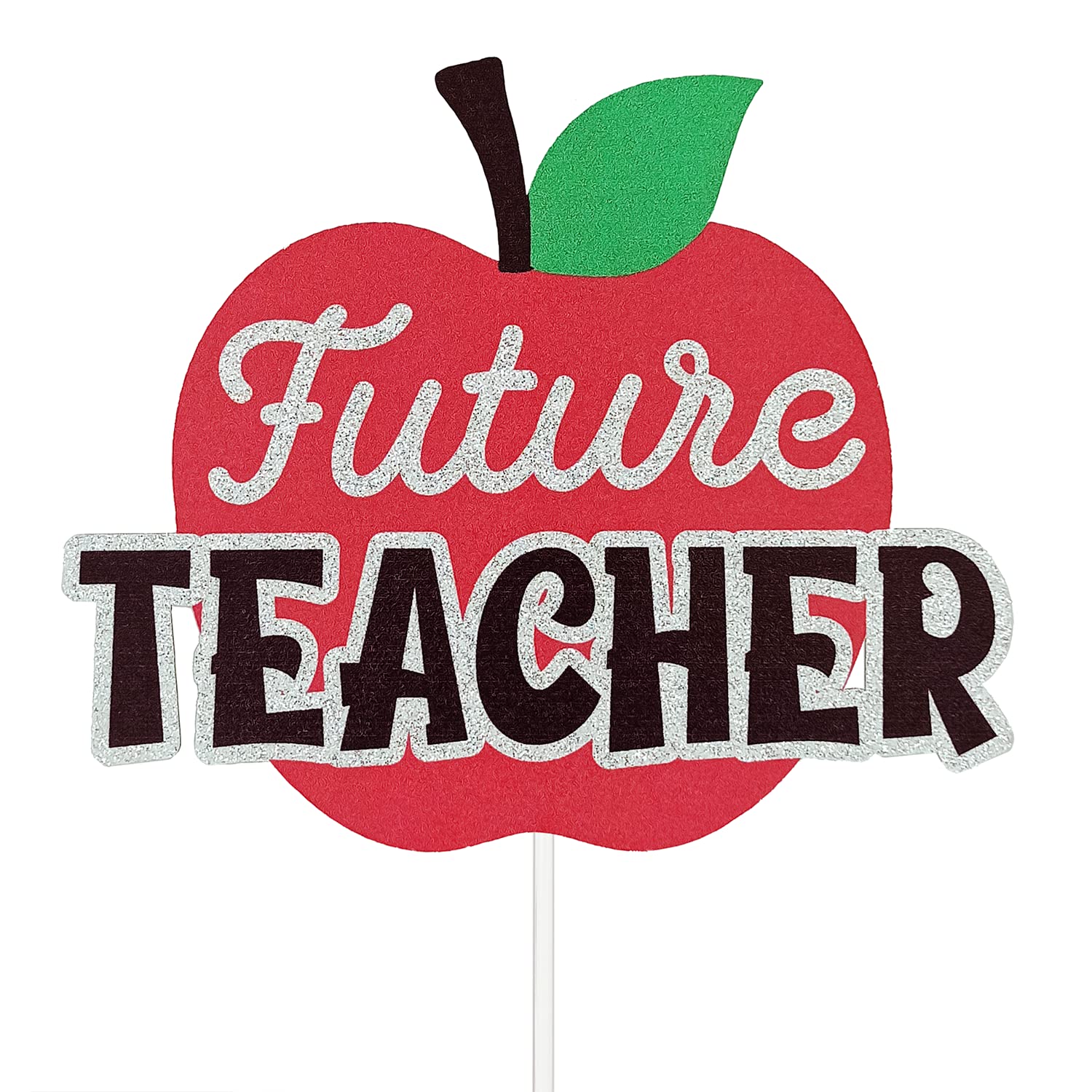 Future Teacher Cake Topper - Congrats Teacher Graduation Cake Decorations - Teacher Grad Party Supplies for Classroom Celebrations & Retirement Parties