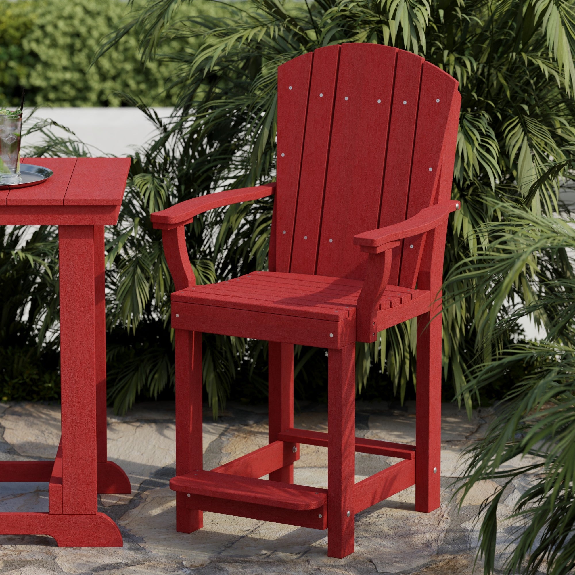 Heritage 3-Piece Patio Counter Height Bar Set - Outdoor Bistro Table & Stools for Backyard, Deck, Garden, Poolside Dining & Entertaining