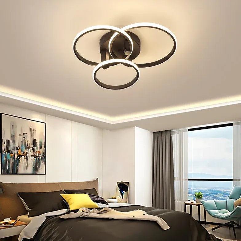 Modern LED Pendant Light with Ring Design - Stylish Ceiling Lighting for Living Room, Bedroom, and Dining Area
