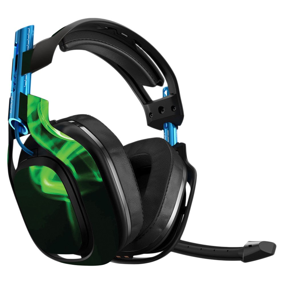Astro A50 3rd Generation Gaming Headset Skin - Green Flames Vinyl Decal Wrap | Protective & Durable Cover | Easy to Apply & Remove | Made in USA | Perfect for Gaming Setups & Customization