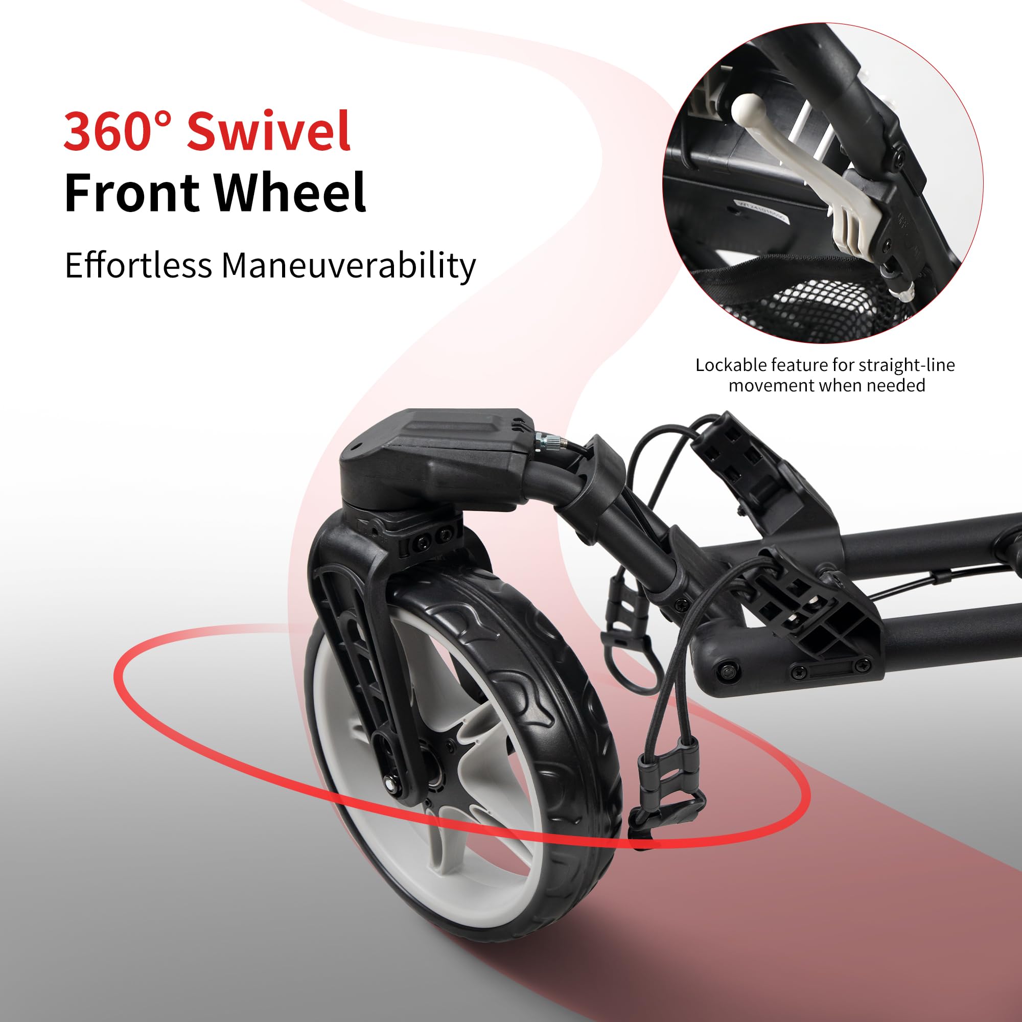 Caddytek CaddyLite ONE Swivel Golf Push Cart - Version 8 | Lightweight & Durable Golf Caddy for Easy Maneuvering on the Course | Perfect for Walking Golfers & Practice Rounds