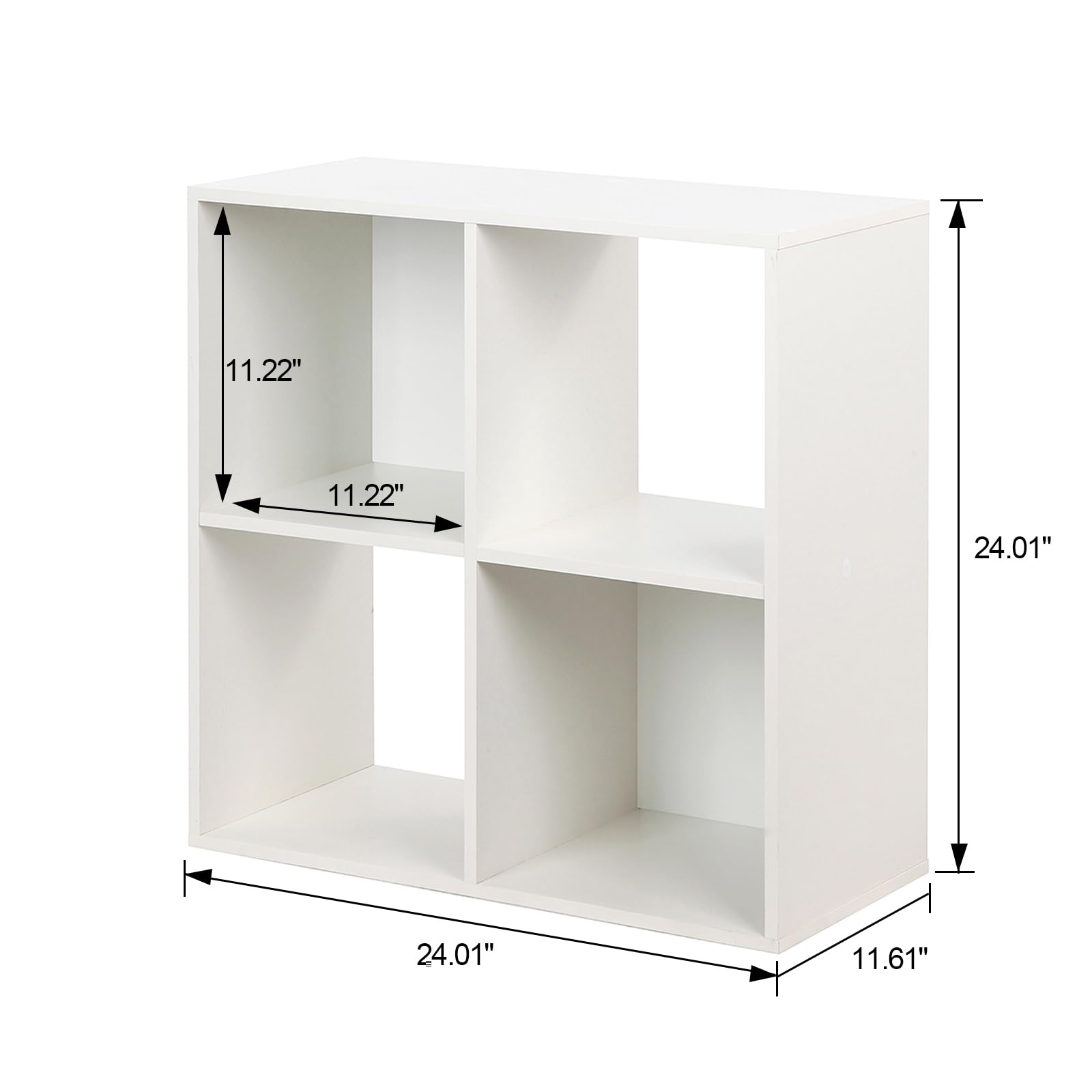 PACHIRA Wooden Storage Cubes Bookcase - 4 Cube Organizer Shelf for Living Room, Bedroom, Study | White Closet Cabinet & Unit Shelf | Perfect for Home Office, Dorm Room, Kids Room Organization