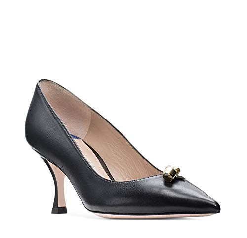 Stuart Weitzman Women's The Microknot Pointe Pump - Black Size 8 M | Elegant Pointed Toe Heels for Office, Party & Special Occasions