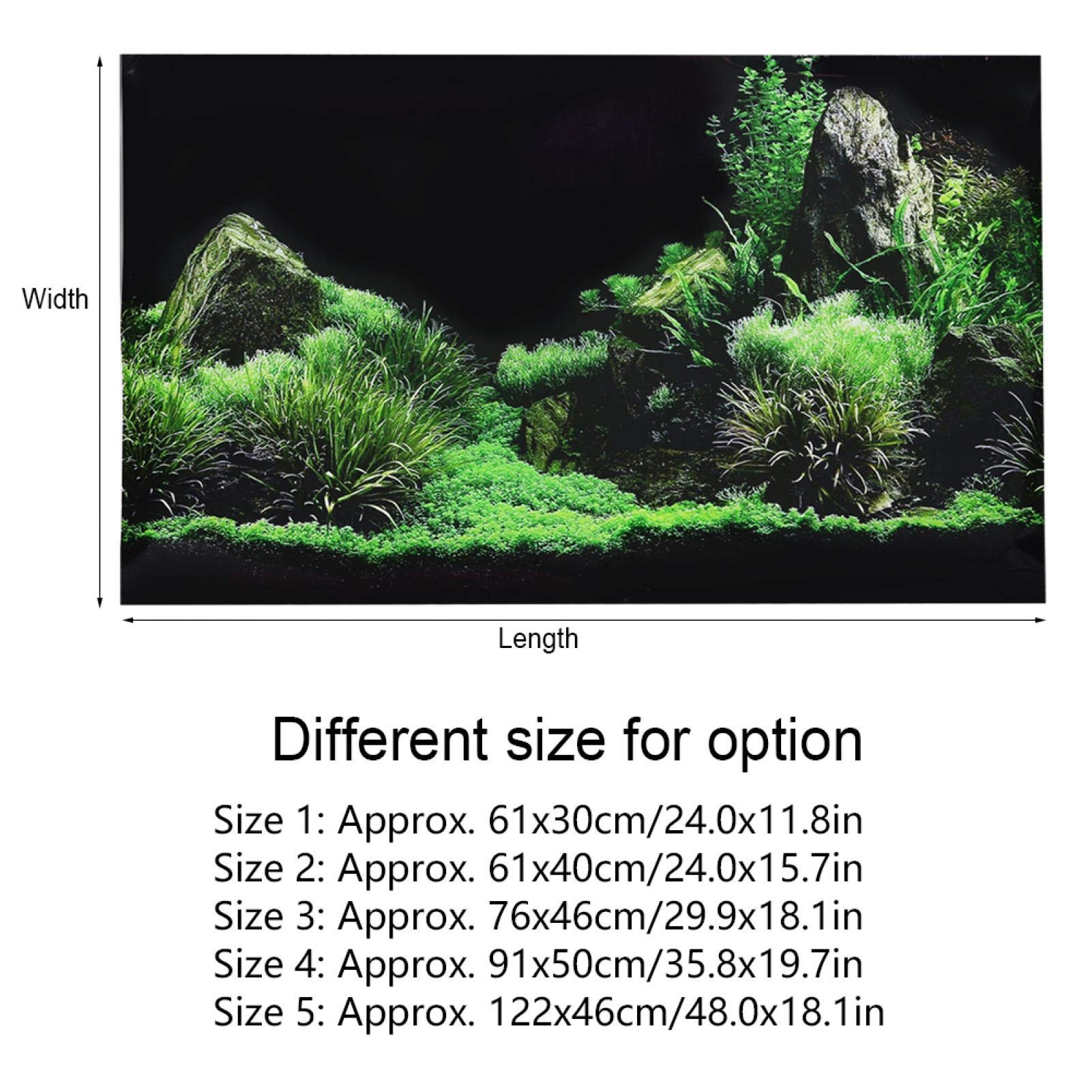 3D Seafloor Water Grass Self-Adhesive PVC Aquarium Background - Underwater Decor for Fish Tanks, Reptile Terrariums & Home Wall Art (122cm x 122cm) | Perfect for Living Room, Bedroom & Office Wall Decor