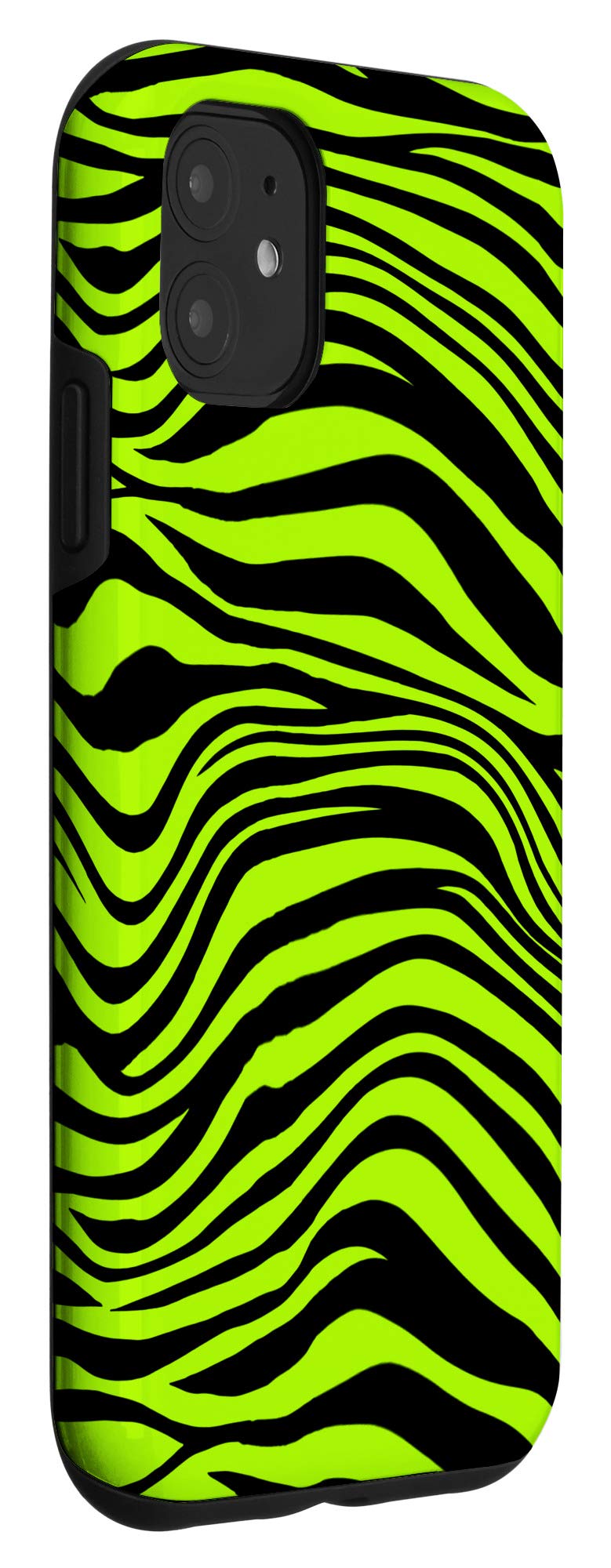Premium iPhone 11 Case - Black & Green Zebra Tiger Animal Print Protective Phone Cover | Durable Slim Fit Shockproof Cover for Everyday Use, Travel & Outdoor Activities