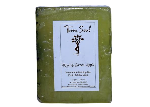 Terra Soul Natural Pure Organic Handmade Kiwi Soap - Gentle Cleansing for Sensitive Skin, Vegan & Cruelty-Free - Perfect for Daily Use, Gifts & Spa Days