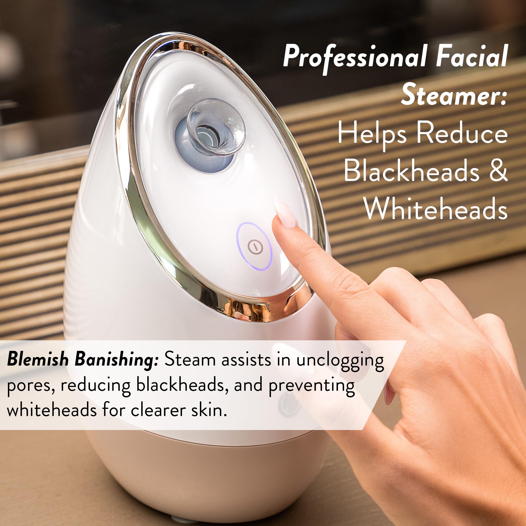 Microderm GLO Professional Nano Ionic Facial Steamer - Warm Mist Skin Care Device for Deep Cleansing, Hydration & Serum Absorption | Home Spa, Portable Face Sauna & Humidifier | Perfect for Daily Skincare Routine & Relaxation