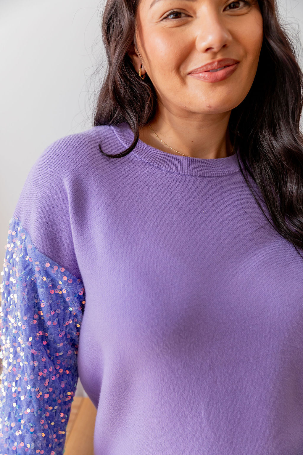 Lilac Glam Knit Sweater for Women - Cozy & Stylish Pullover for Fall & Winter Fashion | Perfect for Casual Outings & Office Wear