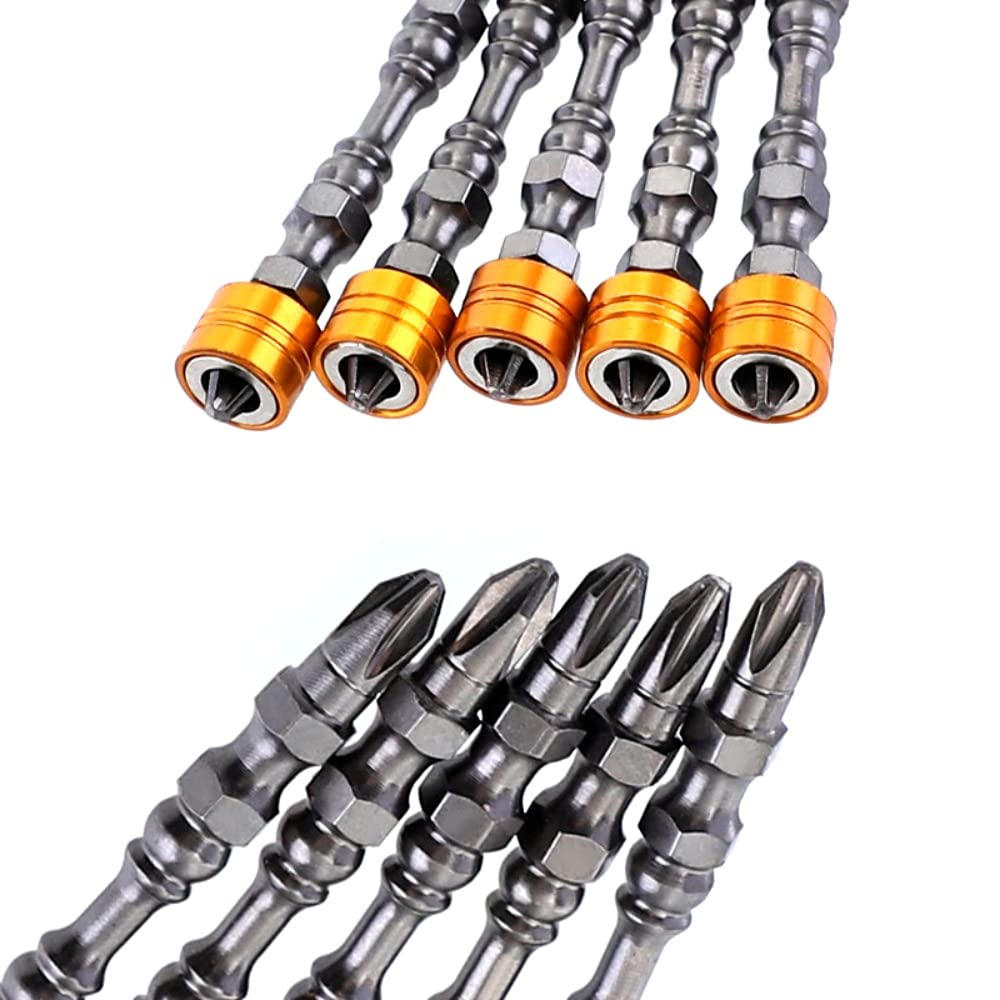 10PCS 65mm & 110mm Magnetic Screwdriver Bit Set - 1/4