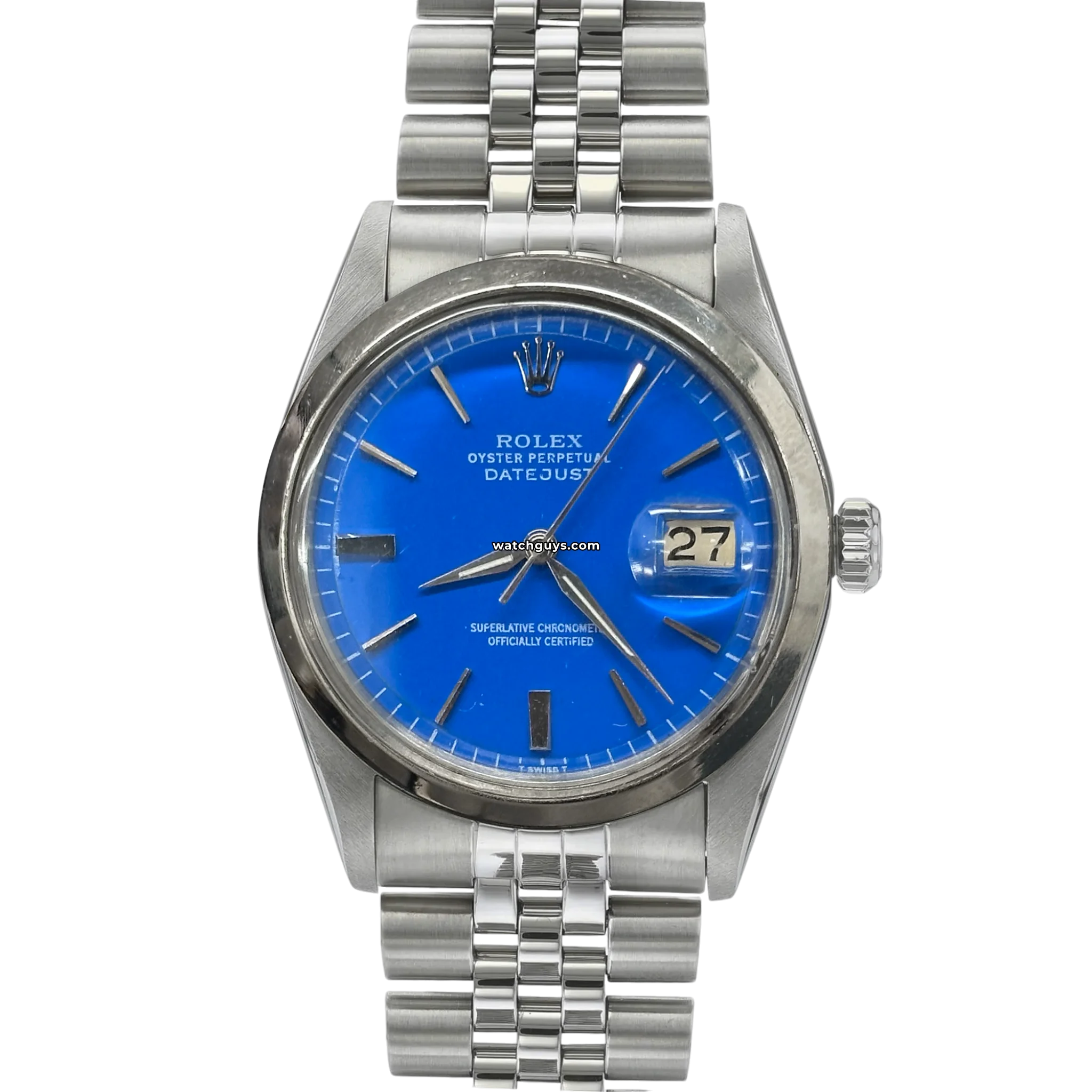 Authentic Rolex Datejust 1600 Men's Watch - Blue Dial with Jubilee Bracelet - Luxury Timepiece for Business & Formal Occasions