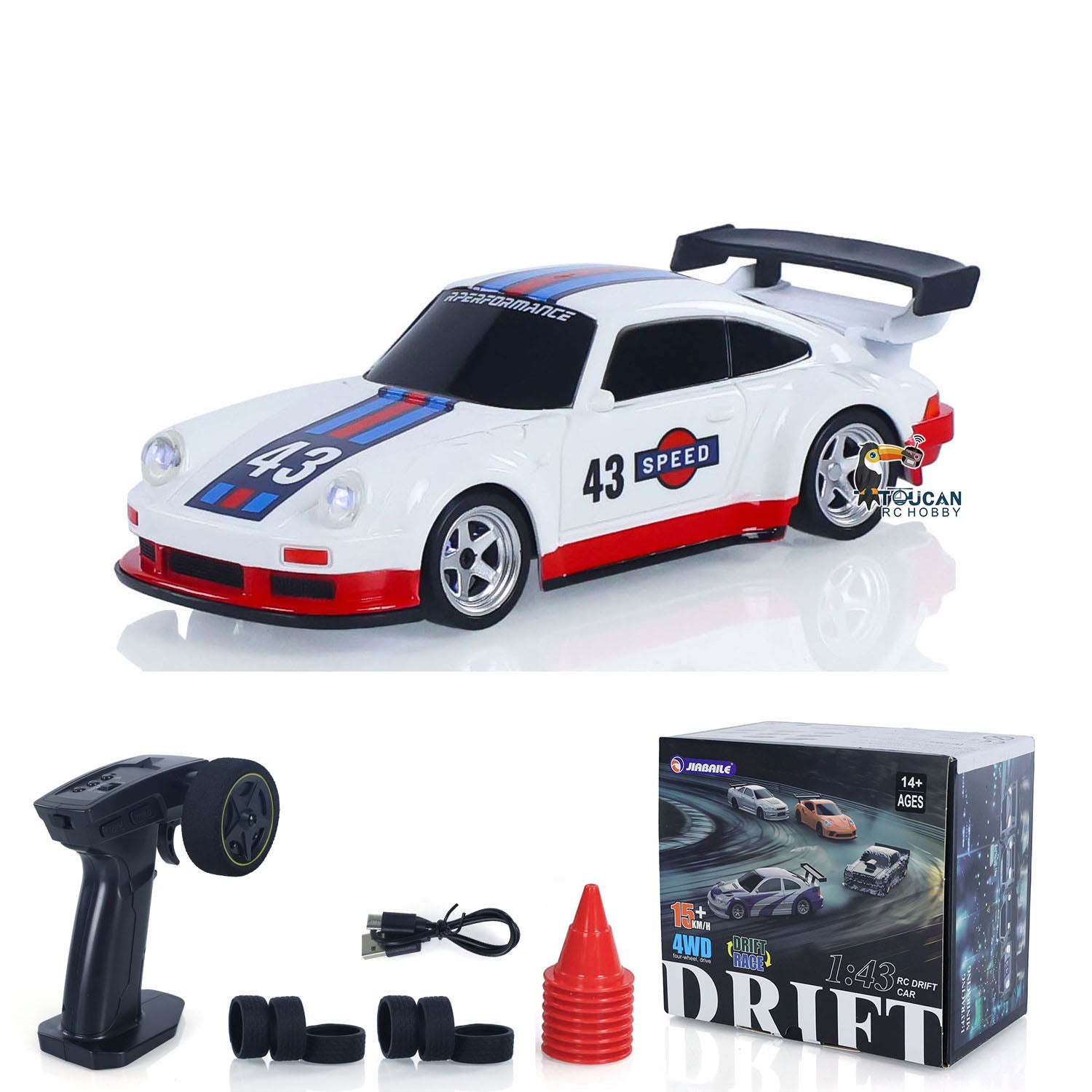 1/43 Scale 2.4GHz High Speed RC Racing Car - 4WD Remote Control Drift Vehicle RTR Mini Model Toy Car with Battery - Perfect Gift for Kids | Indoor & Outdoor Play, Racing Competitions, Birthday Presents