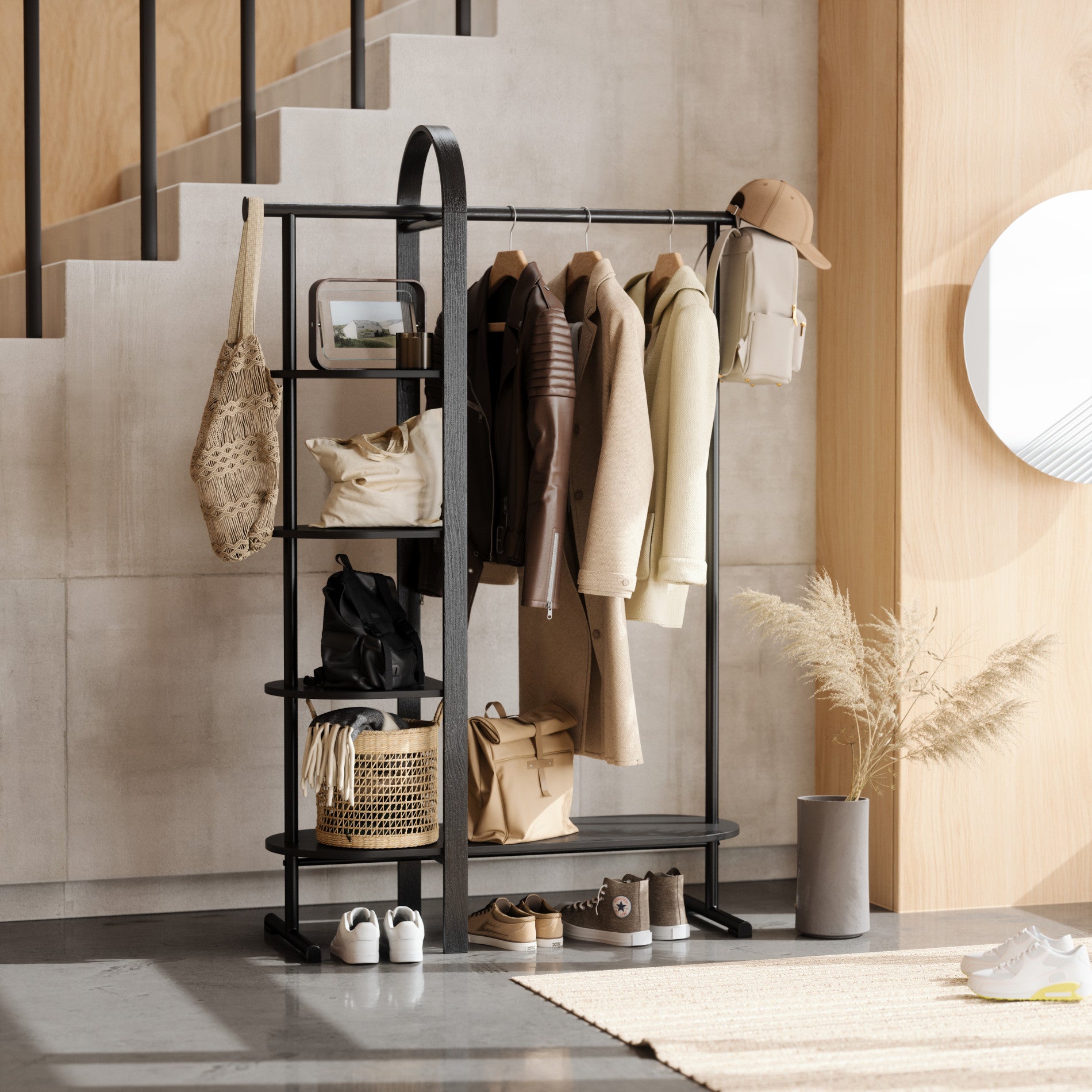 Bellwood Garment Rack - Heavy Duty Clothes Hanging Organizer with Wheels for Bedroom, Closet & Laundry Room | Portable Clothing Rack for Drying, Storage & Display