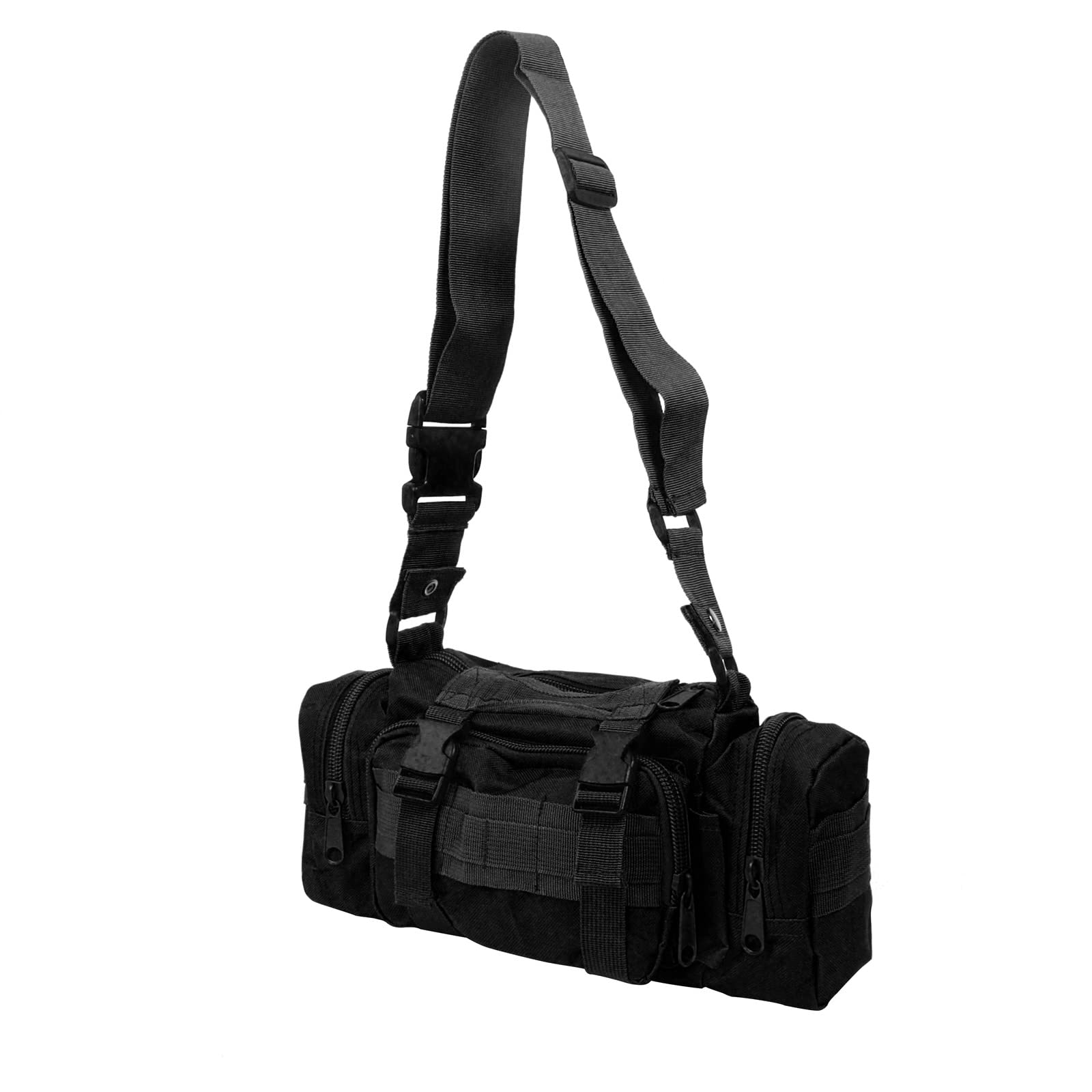 Waterproof Fishing Tackle Bag with Rod Holder - Durable Waist Fishing Gear Storage for Outdoor, Camping & Hiking (Black) - Perfect for Anglers & Outdoor Enthusiasts