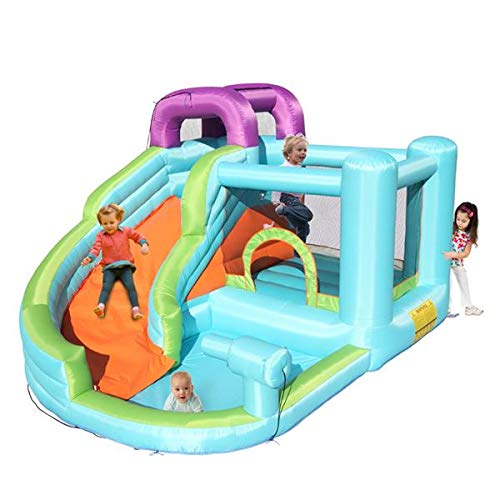 Aveland TIME Inflatable Bounce House with Slide, Pool Area & Climbing Wall - Large Jumping Castle for Kids Outdoor Birthday Parties, Backyard Play & Summer Water Fun