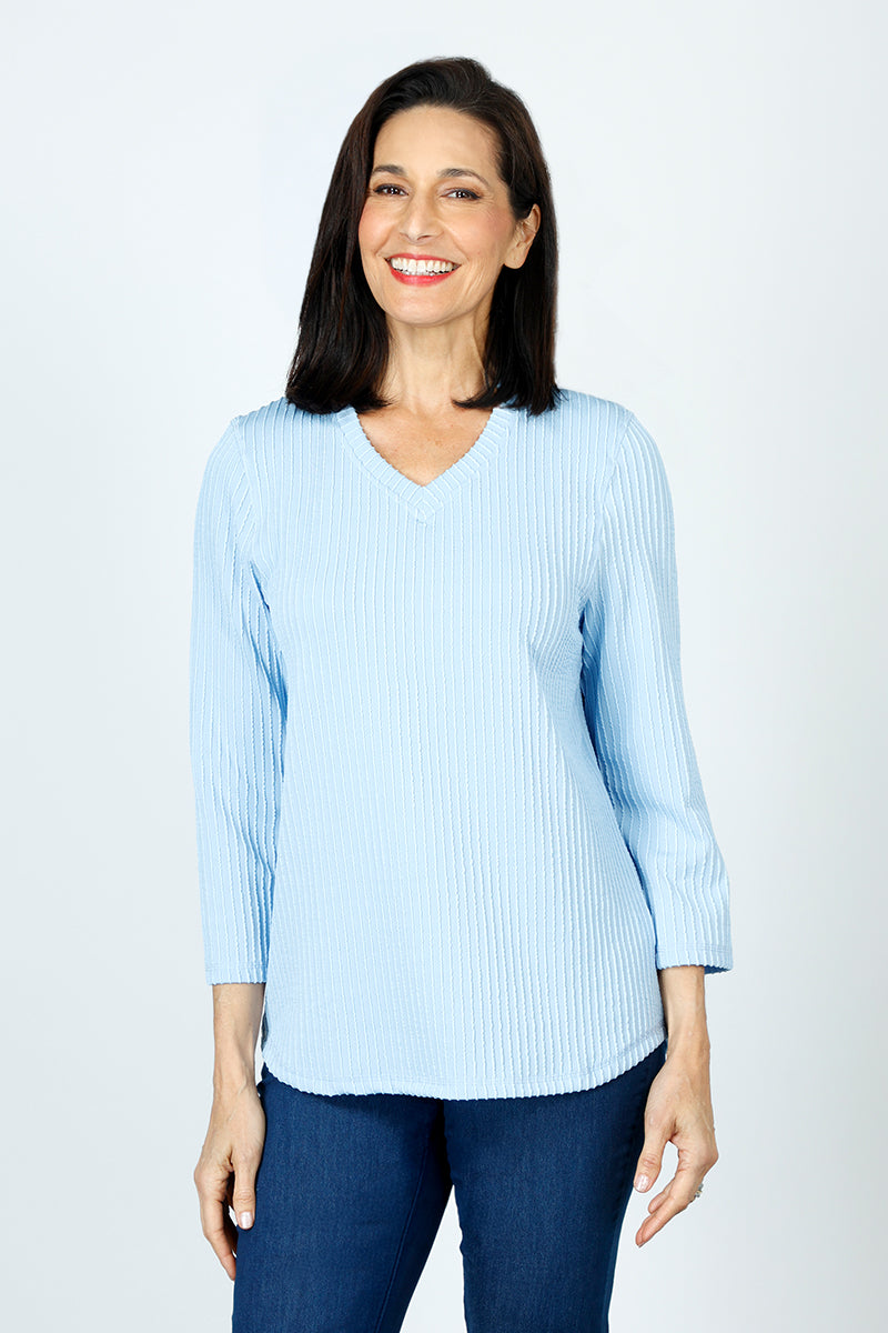 Best Ribbed V-Neck Shirttail Top for Women - Stylish Casual & Layering Blouse for Everyday Wear, Office, and Date Nights